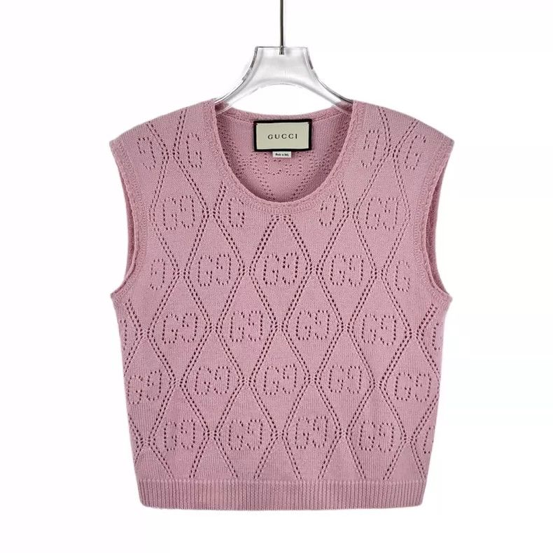 Gucci Gucci Pink Sleeveless Knit Vest Size S Size US S / EU 44-46 / 1 - 1 Thumbnail