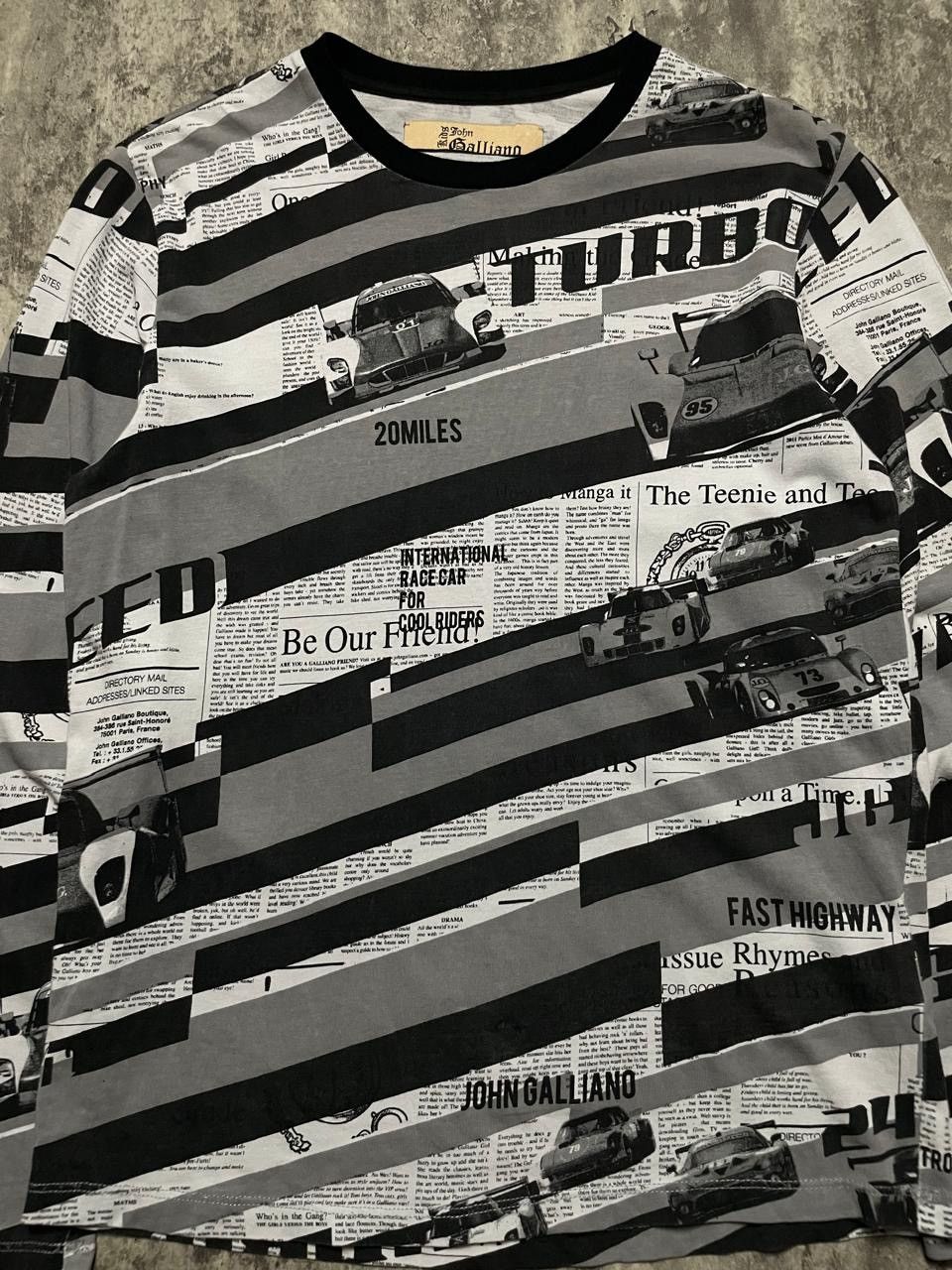 John Galliano News Paper Prints Longsleeve T Shirt Long Sleeve Size S / US 4 / IT 40 - 3 Thumbnail