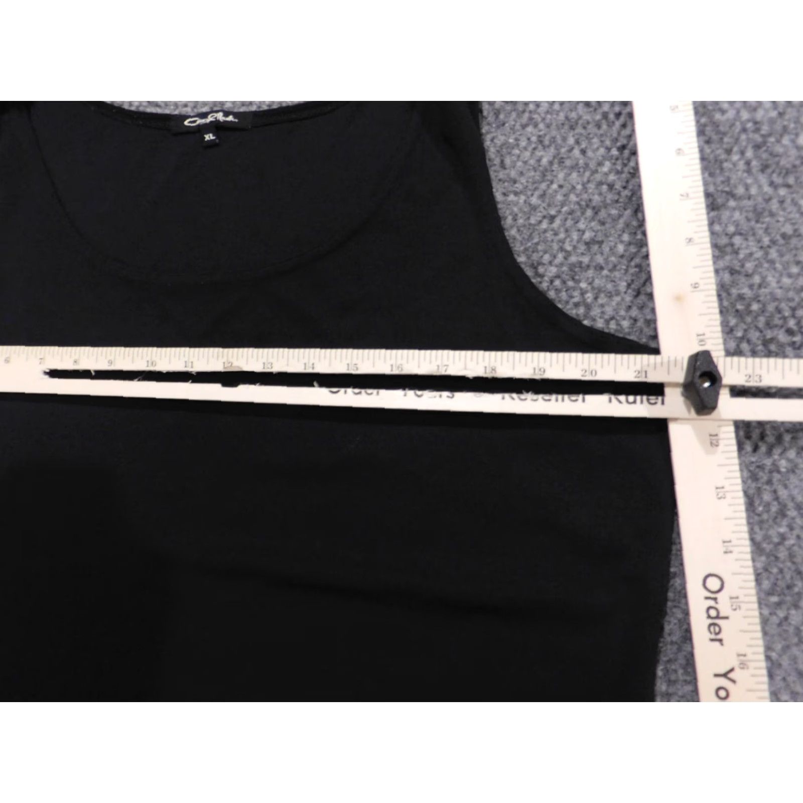 Vintage Cheryl Nash Womens Blouse XL Black Pullover Crew Neck Sleeveless Knit Stretch Button-Down Solid Modern Casual Size XL / US 12-14 / IT 48-50 - 4 Thumbnail