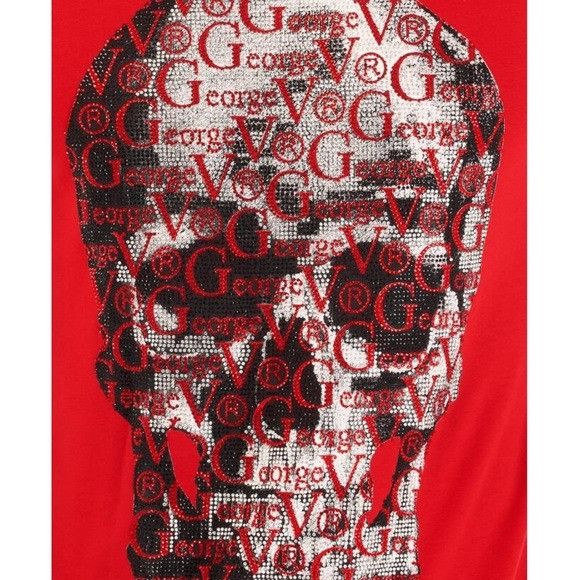 Designer Red Black Tee George V Designer Brand From Paris Rhinestone Size US M / EU 48-50 / 2 - 2 Thumbnail