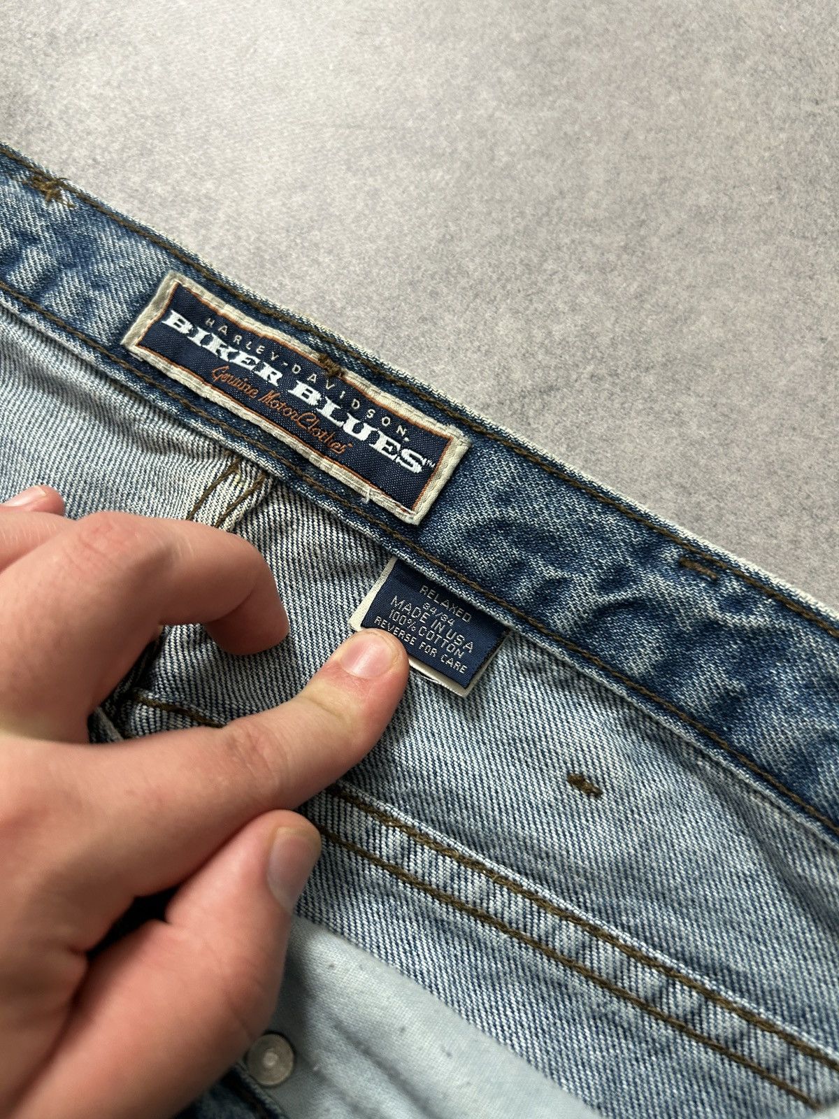 Harley Davidson Vintage Harley Davidson blue denim jeans mens made in usa Size US 34 / EU 50 - 4 Thumbnail