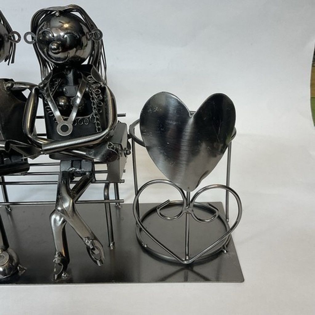 Other Statue Love Couple On The Bench Wine Bottle/Candle Holder Size ONE SIZE - 17 Thumbnail