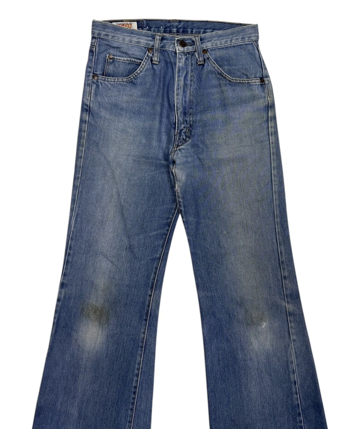 Big John × If Six Was Nine × Japanese Brand Vintage Flared Big John Bell Bottom Distressed Denim Jeans Size 29" - 7 Thumbnail