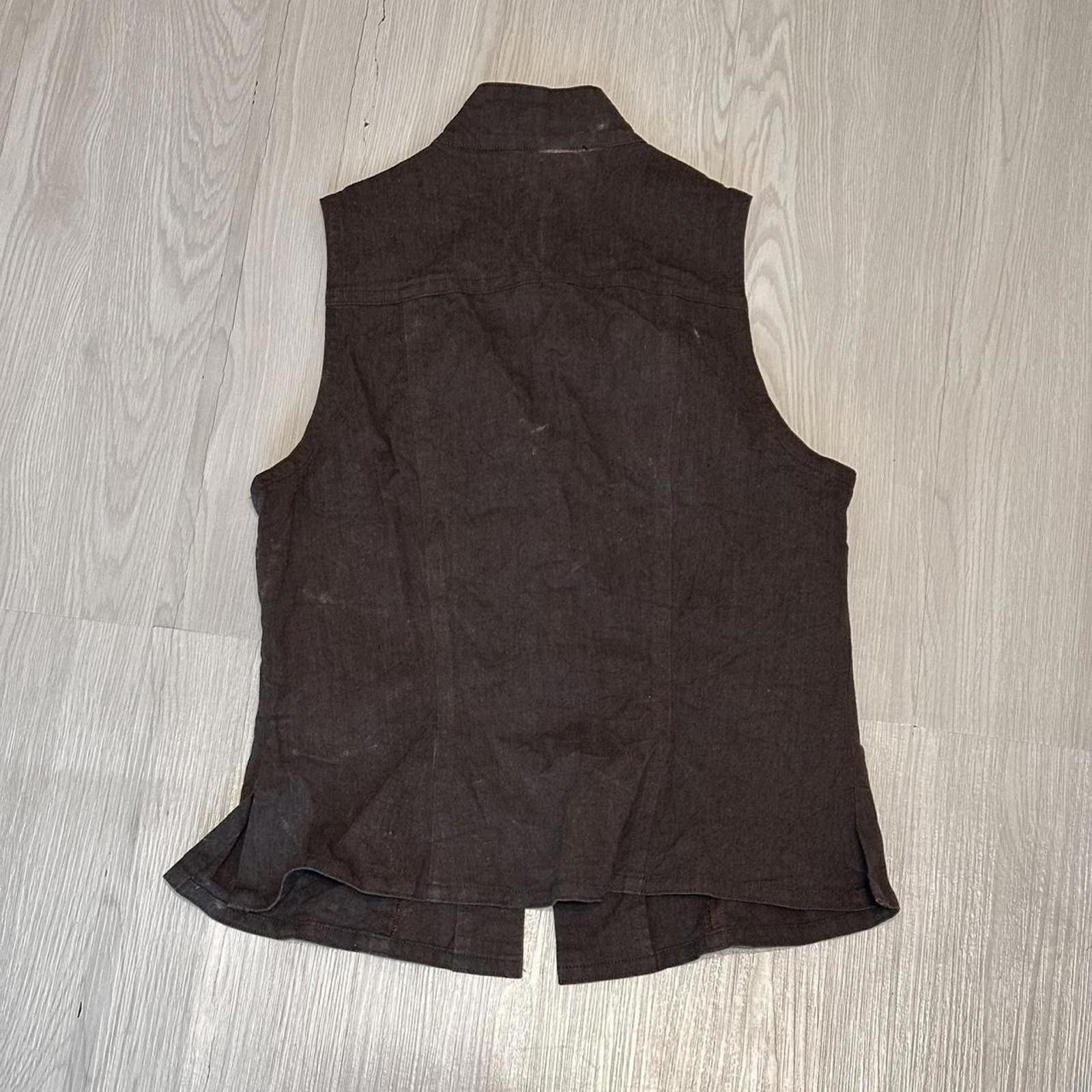 Other Chinese style 2000s grunge no sleeve brown blouse top Size XS / US 0-2 / IT 36-38 - 2 Thumbnail