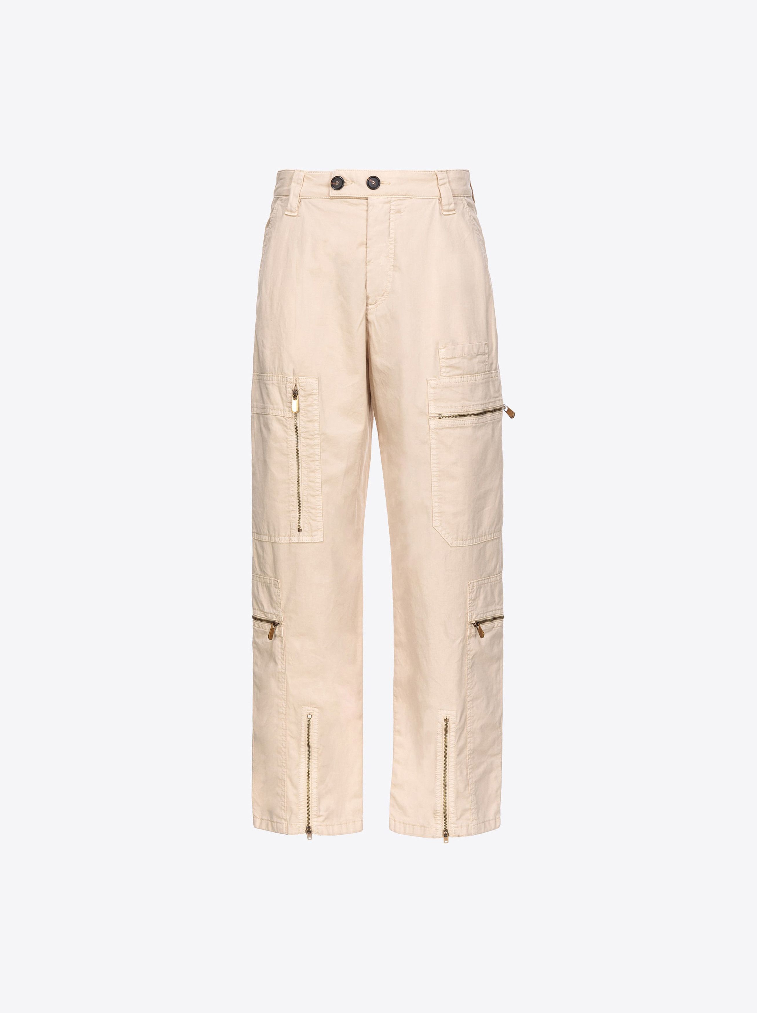 Pinko o1s22i1n0824 Matese Cargo Pants in Beige Size 27" / US 4 / IT 40 - 1 Thumbnail