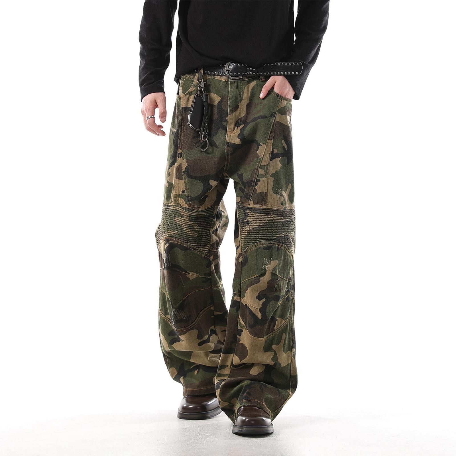 Japanese Brand Camouflage Baggy Cargo Pants, Wide Leg Utility Pants Size US 32 / EU 48 - 1 Thumbnail