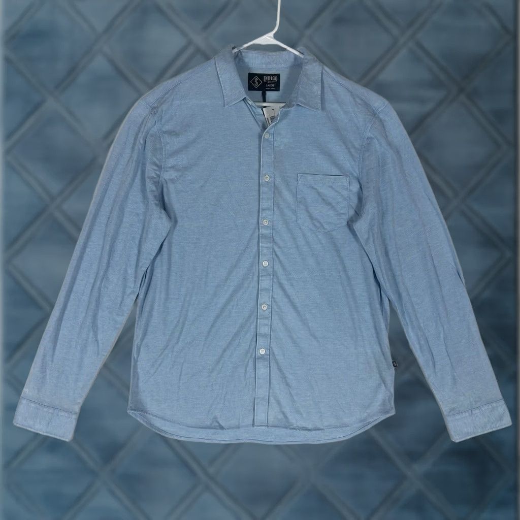 Vintage VINTAGE Indigo Star Shirt Men L Long Sleeve Button-Down Knit Burnout Solid Gray Star Theme Size US L / EU 52-54 / 3 - 1 Thumbnail