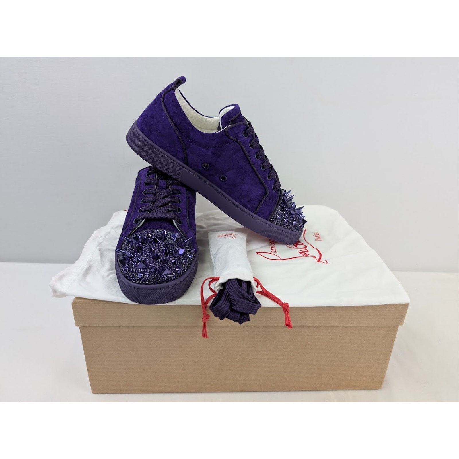 Christian Louboutin o1rshd1 Junior Pik Strass Sneakers in Blue Size US 10 / EU 43 - 20 Thumbnail