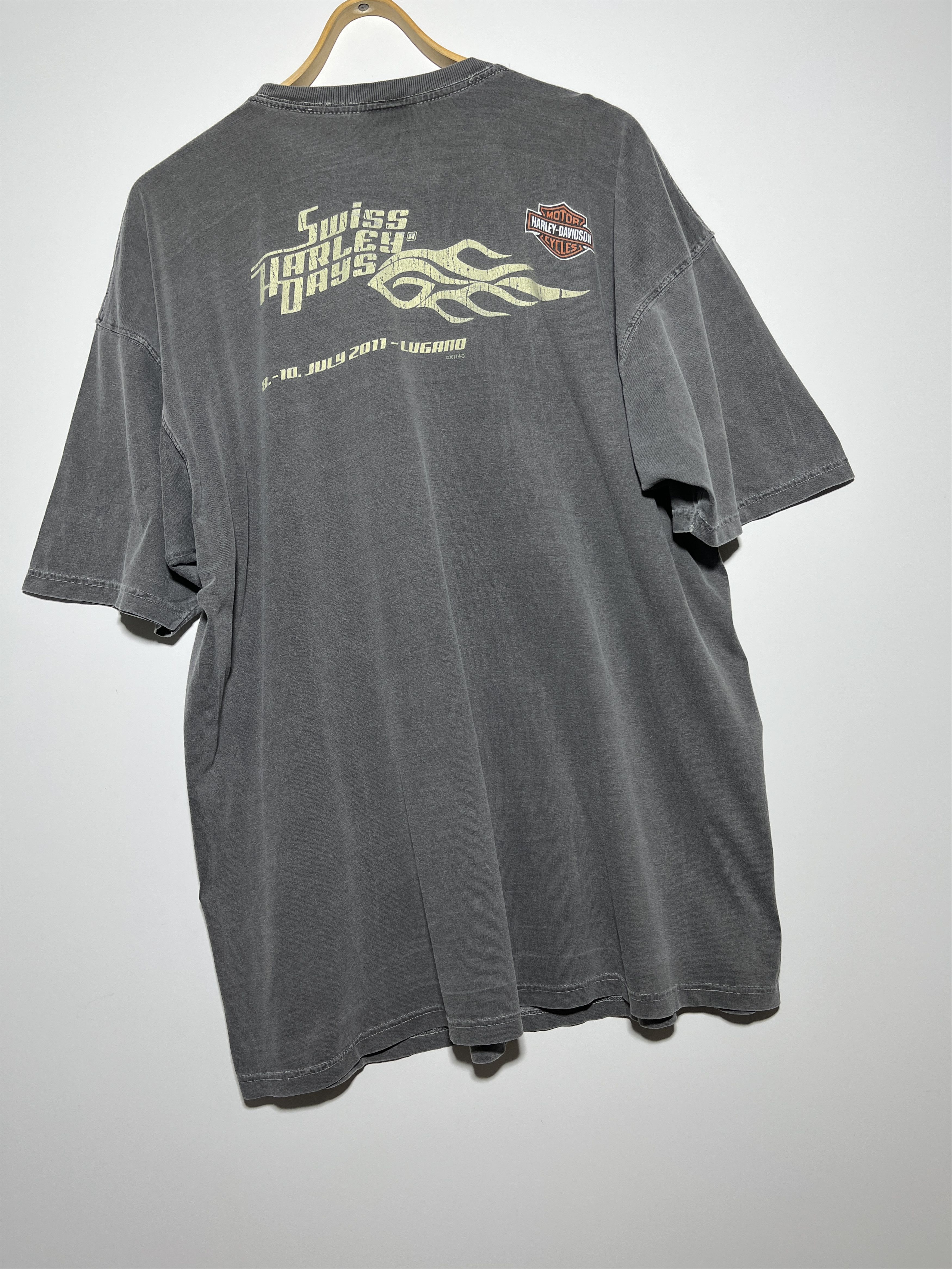 Harley Davidson Harley Davidson Swiss Harley Days 2011 Garment Dyed T-Shirt Size US XXL / EU 58 / 5 - 6 Thumbnail