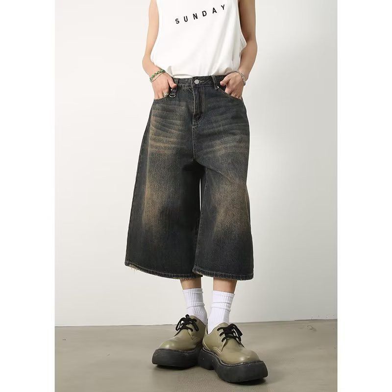Japanese Brand × Jean Retro loose wide leg denim shorts Size US 32 / EU 48 - 2 Thumbnail