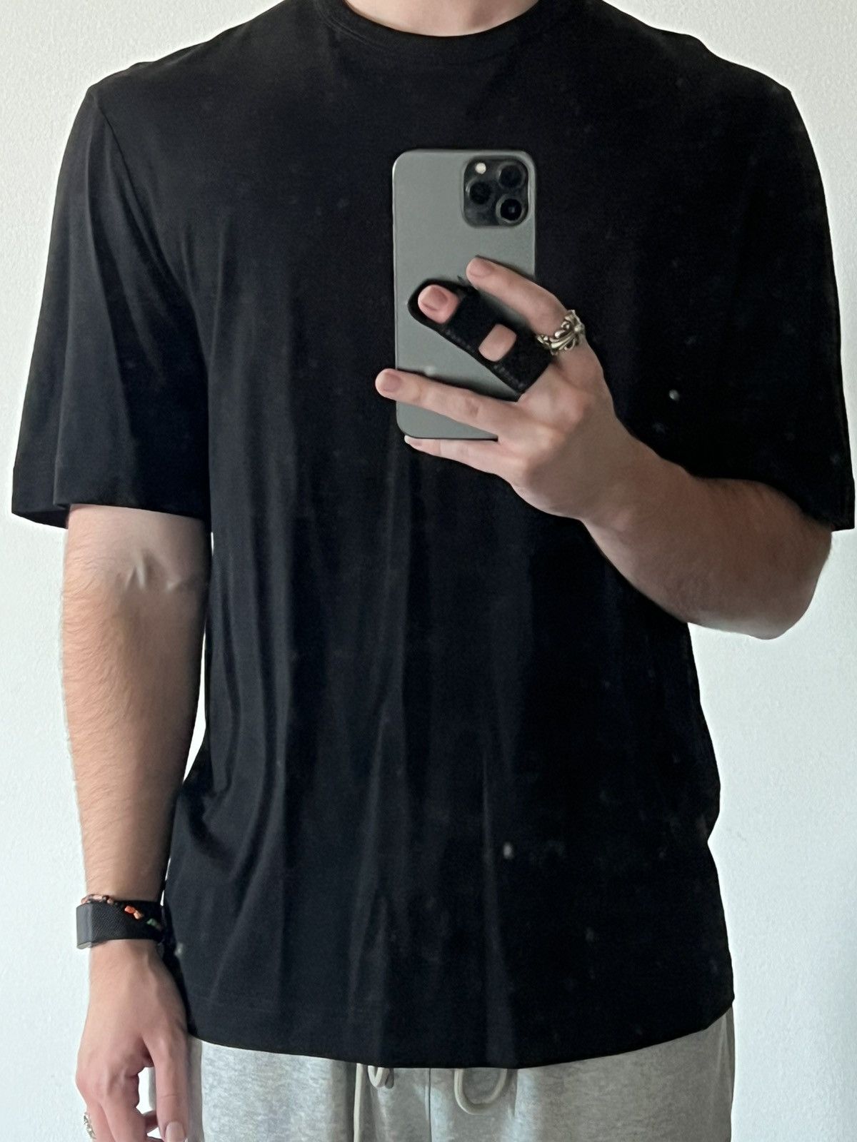 Ermenegildo Zegna Mainline 100% Wool Blank Black Tee Size US M / EU 48-50 / 2 - 7 Thumbnail