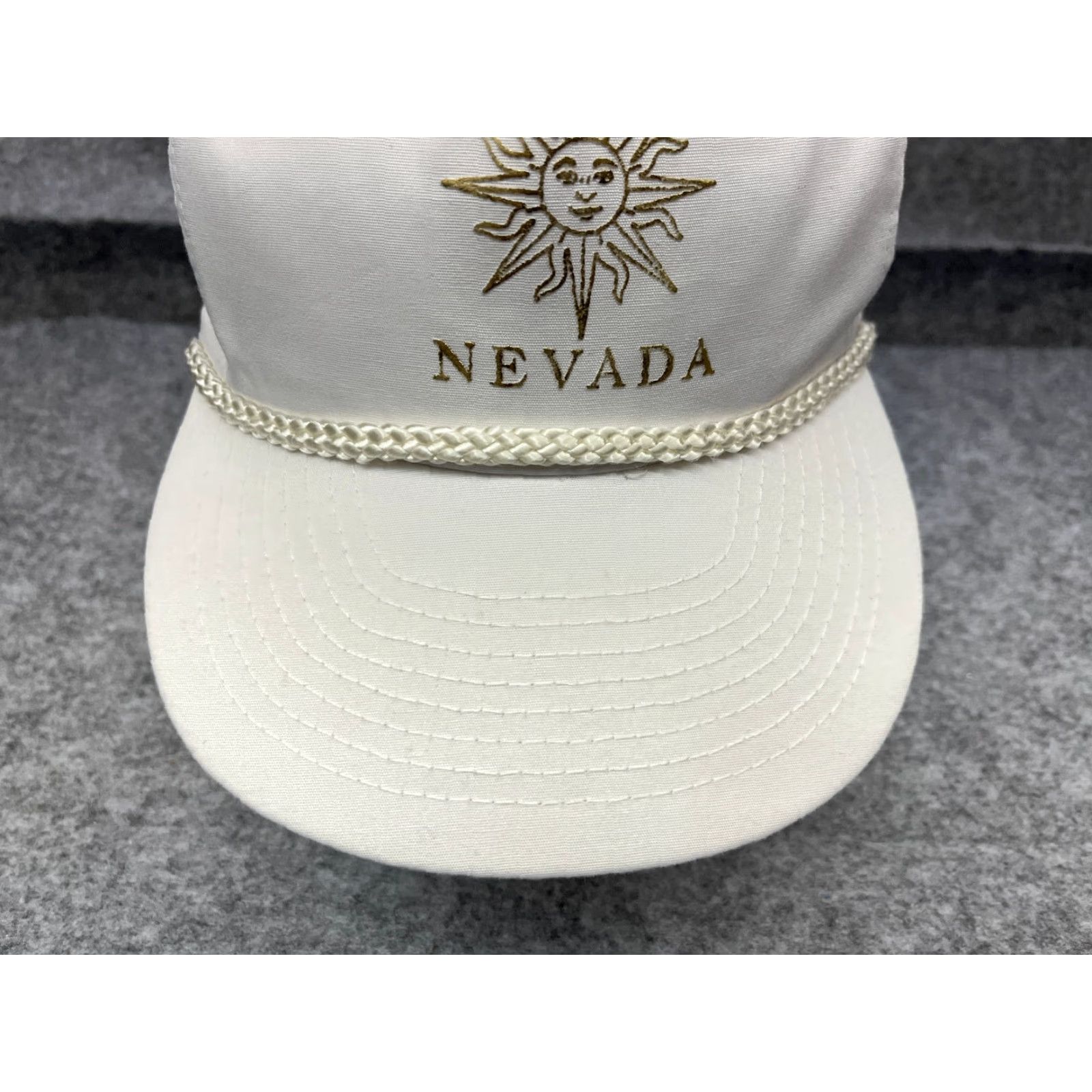 Vintage VINTAGE Las Vegas Nevada Hat Cap Snap Back Adult White Polyester Hatch Rope 90s Size ONE SIZE - 3 Thumbnail