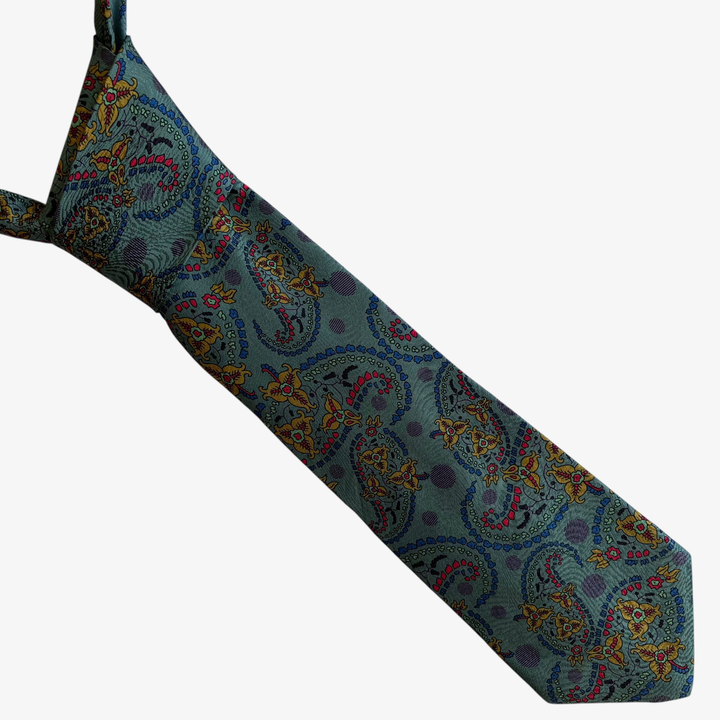 Dior Vintage 80s Christian Dior Abstract Paisley Floral Silk Tie Size ONE SIZE - 1 Thumbnail