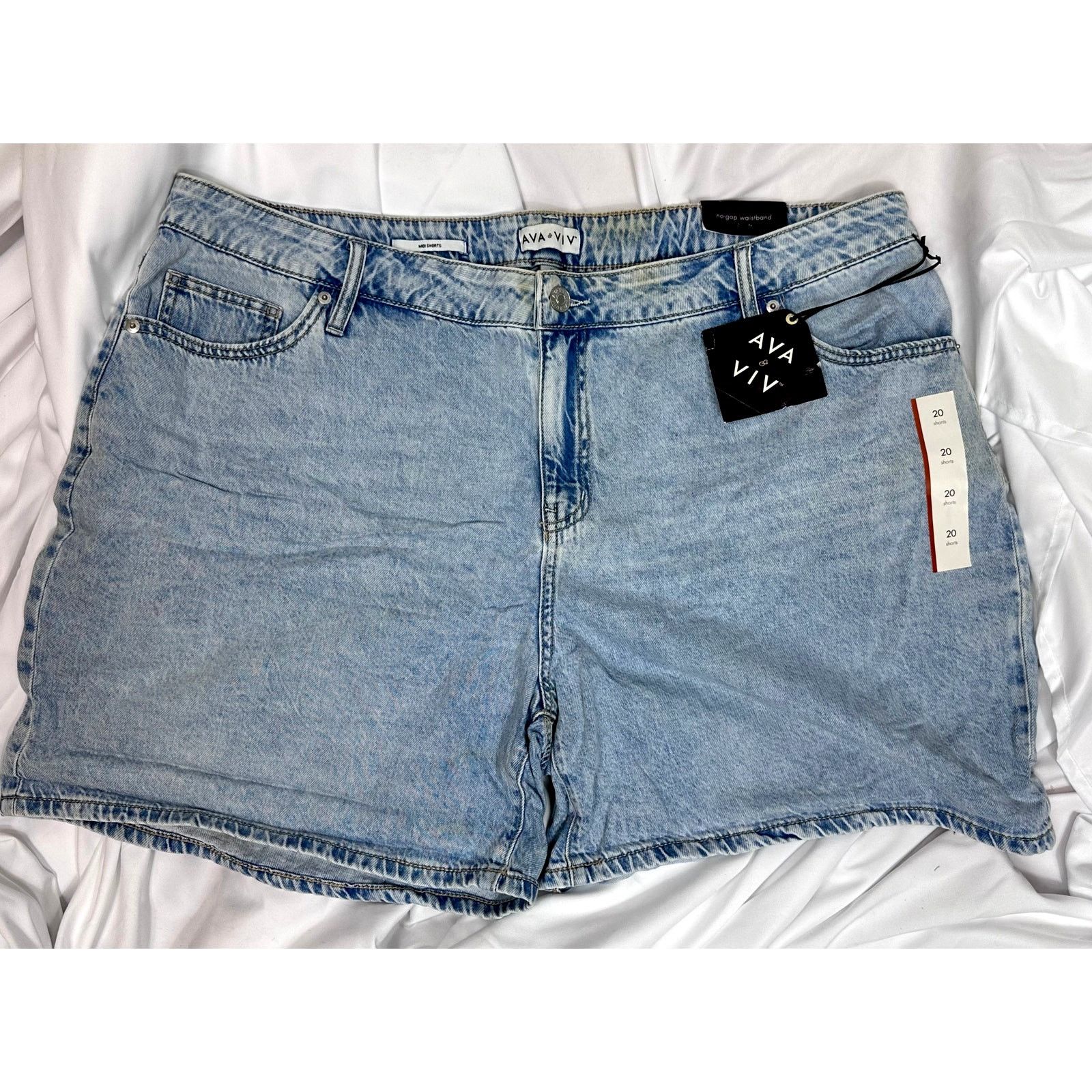 Other Ava & Viv Midi No Gap Waistband Shorts Denim size 20R Size 42" / US 20 - 2 Thumbnail