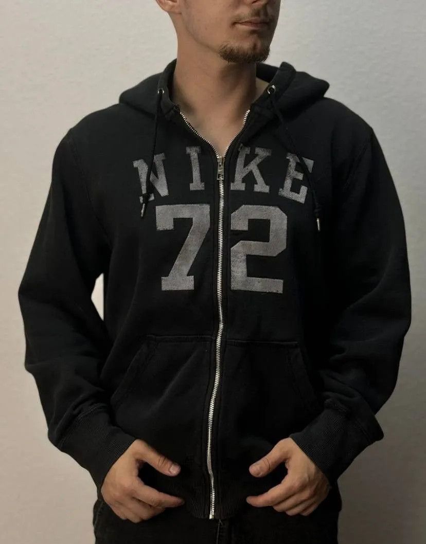 Vintage Oversized Nike 72 Men`s Zip Hoodie Distressed Size US L / EU 52-54 / 3 - 7 Thumbnail