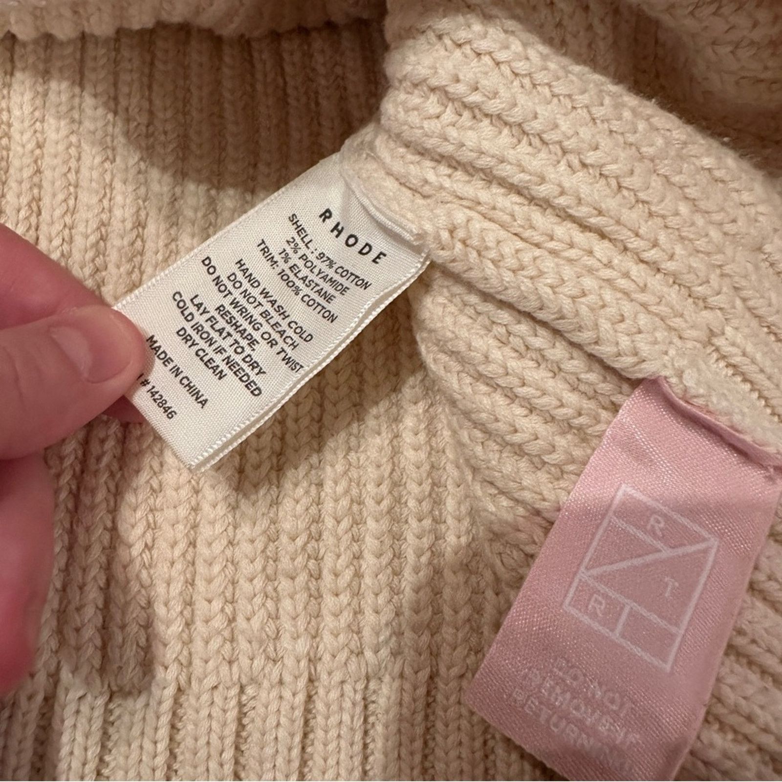 RHODE RTR Rhode Finn Granny Square Knit Long Sleeve Zip Sweater Size S / US 4 / IT 40 - 8 Thumbnail