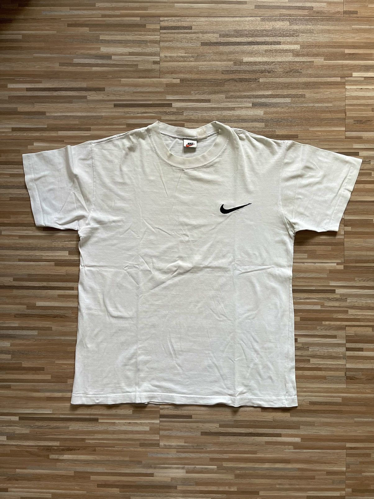Nike Vintage 90s White Nike tee Size US L / EU 52-54 / 3 - 1 Thumbnail
