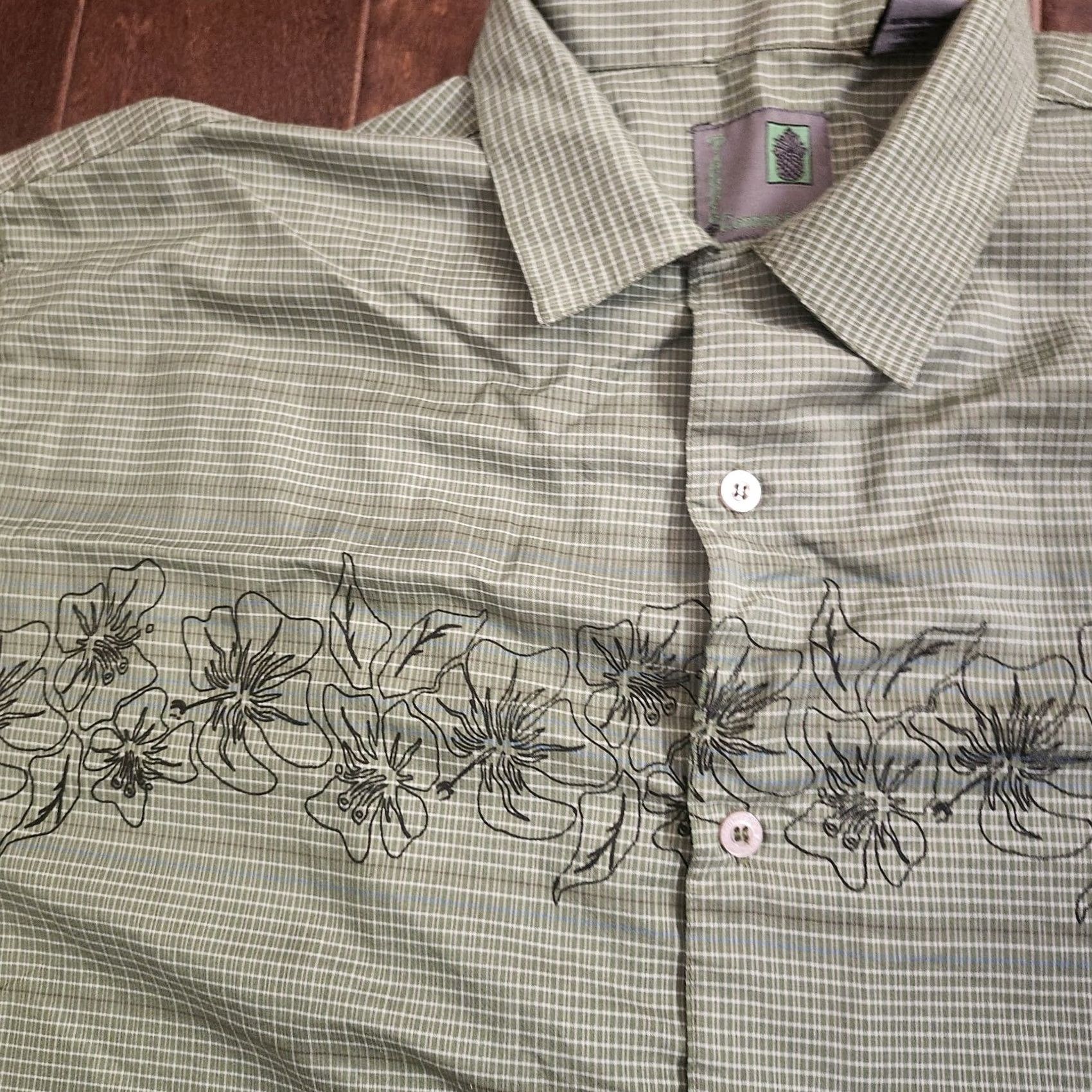 Vintage Pineapple Connection Hawaiian Green Floral Button Up Men's Shirt L Size US L / EU 52-54 / 3 - 7 Thumbnail