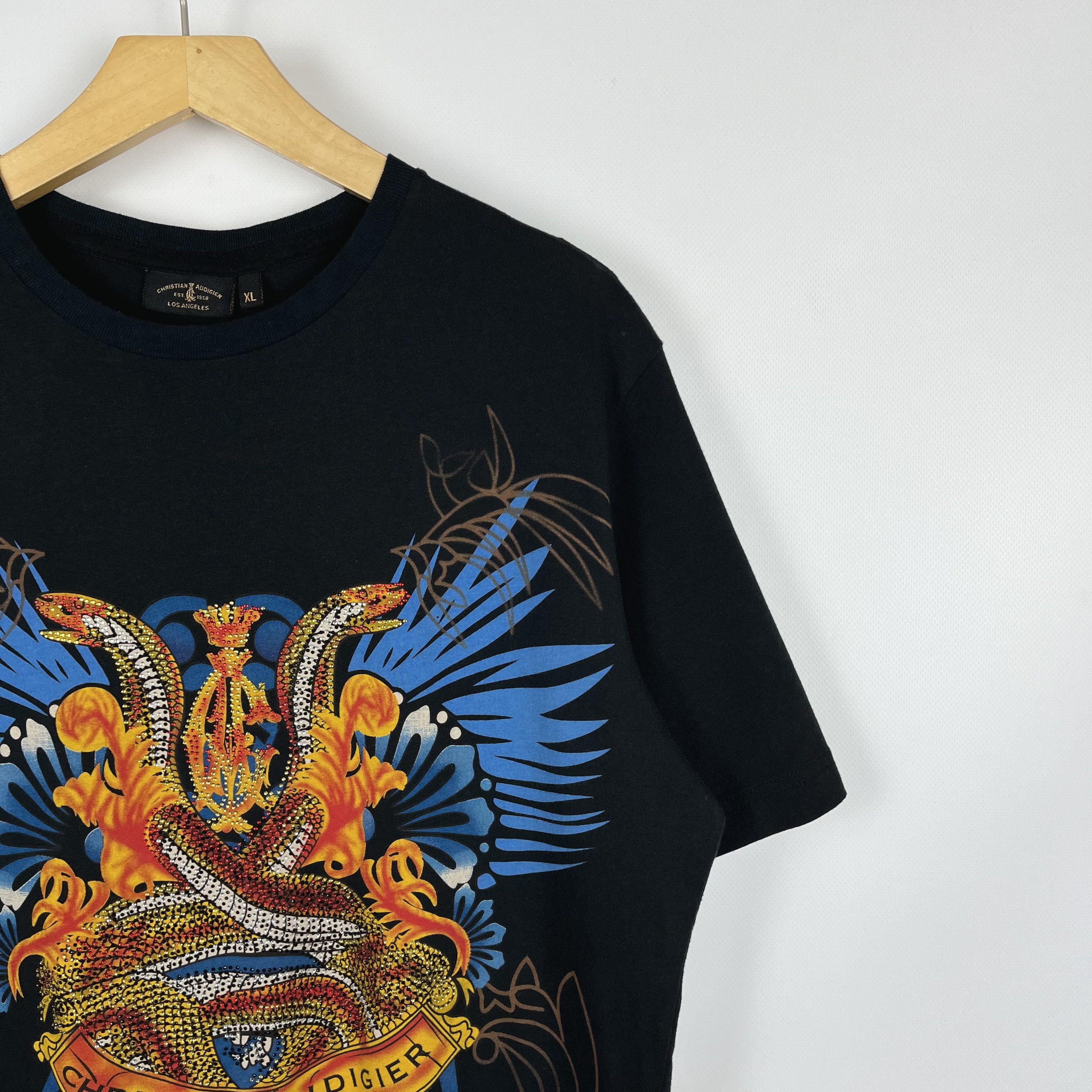 Christian Audigier Vintage Christian Audigier All Over Print Y2K T Shirt 00’s Size US L / EU 52-54 / 3 - 2 Thumbnail