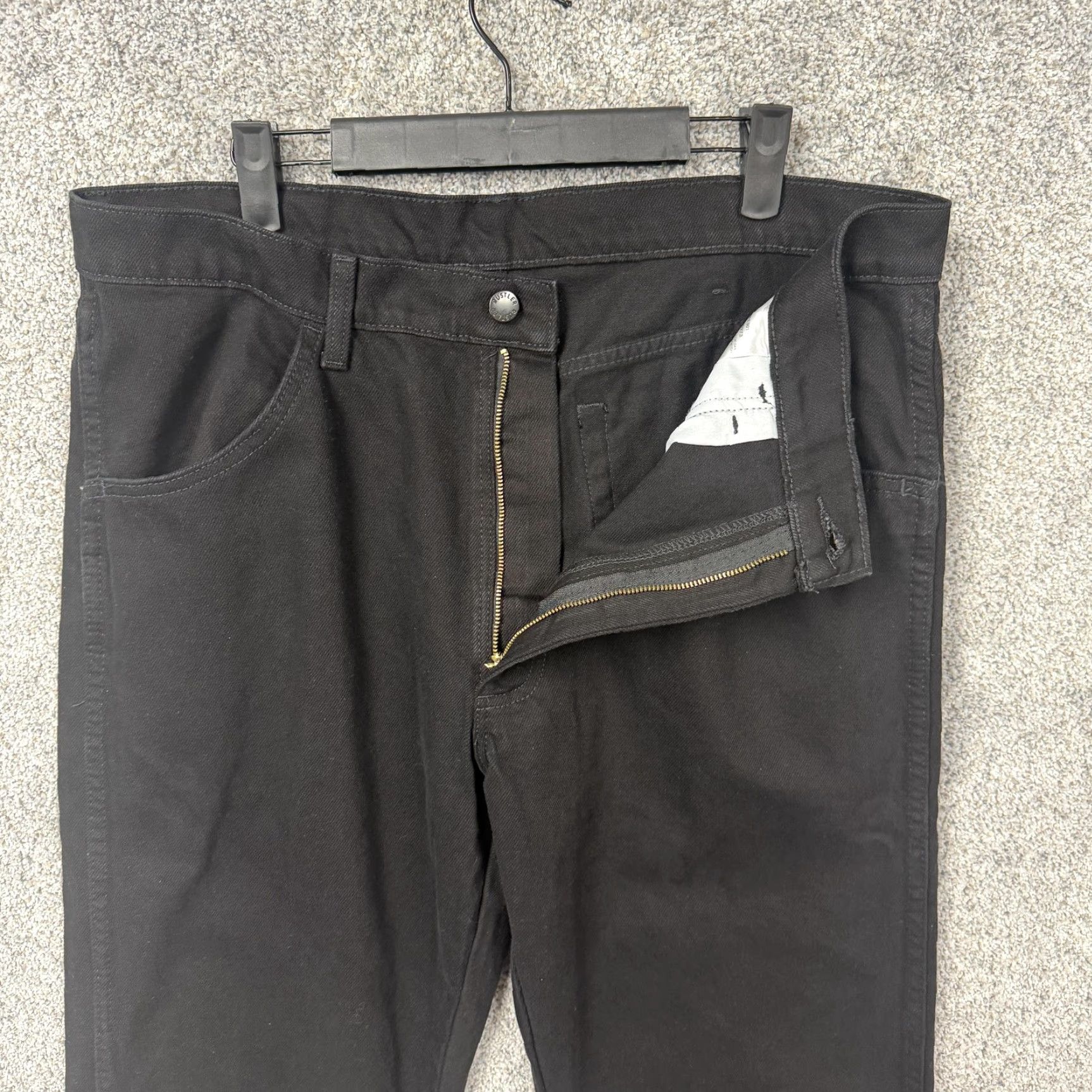 Wrangler Rustler Wrangler Jeans Men 36x29.5 Black Regular Fit Straight Denim Workwear Size US 36 / EU 52 - 6 Thumbnail