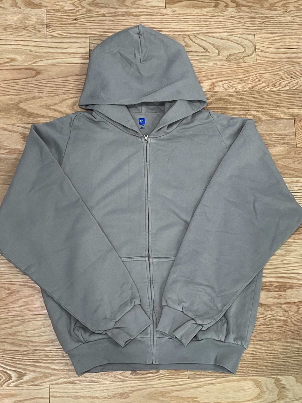 Gap Kanye West Yeezy Season Grey Yeezy Gap Zip Up Hoodie Sweatshirt Large UNRELEASED Grailed