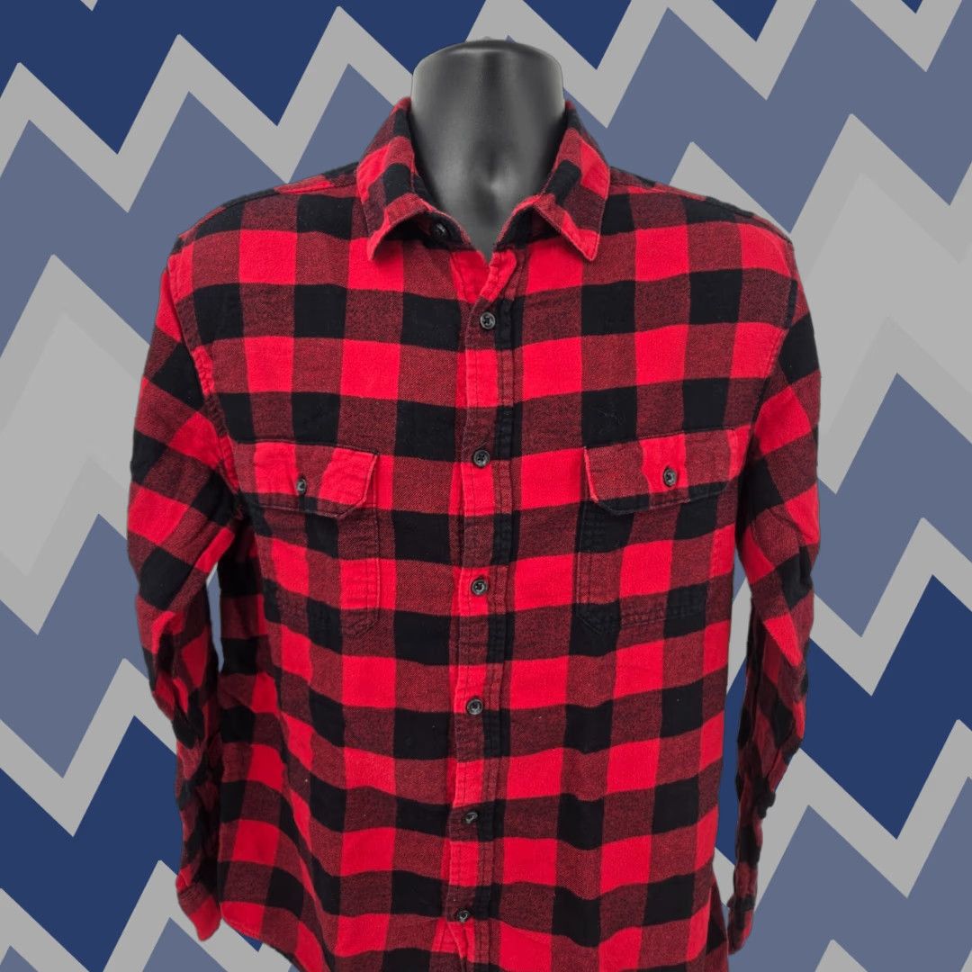 Vintage Goodfellow Shirt Men Adult Large Red Plaid Buffalo Pocket Button-Up Flannel Cotton Size US L / EU 52-54 / 3 - 1 Thumbnail