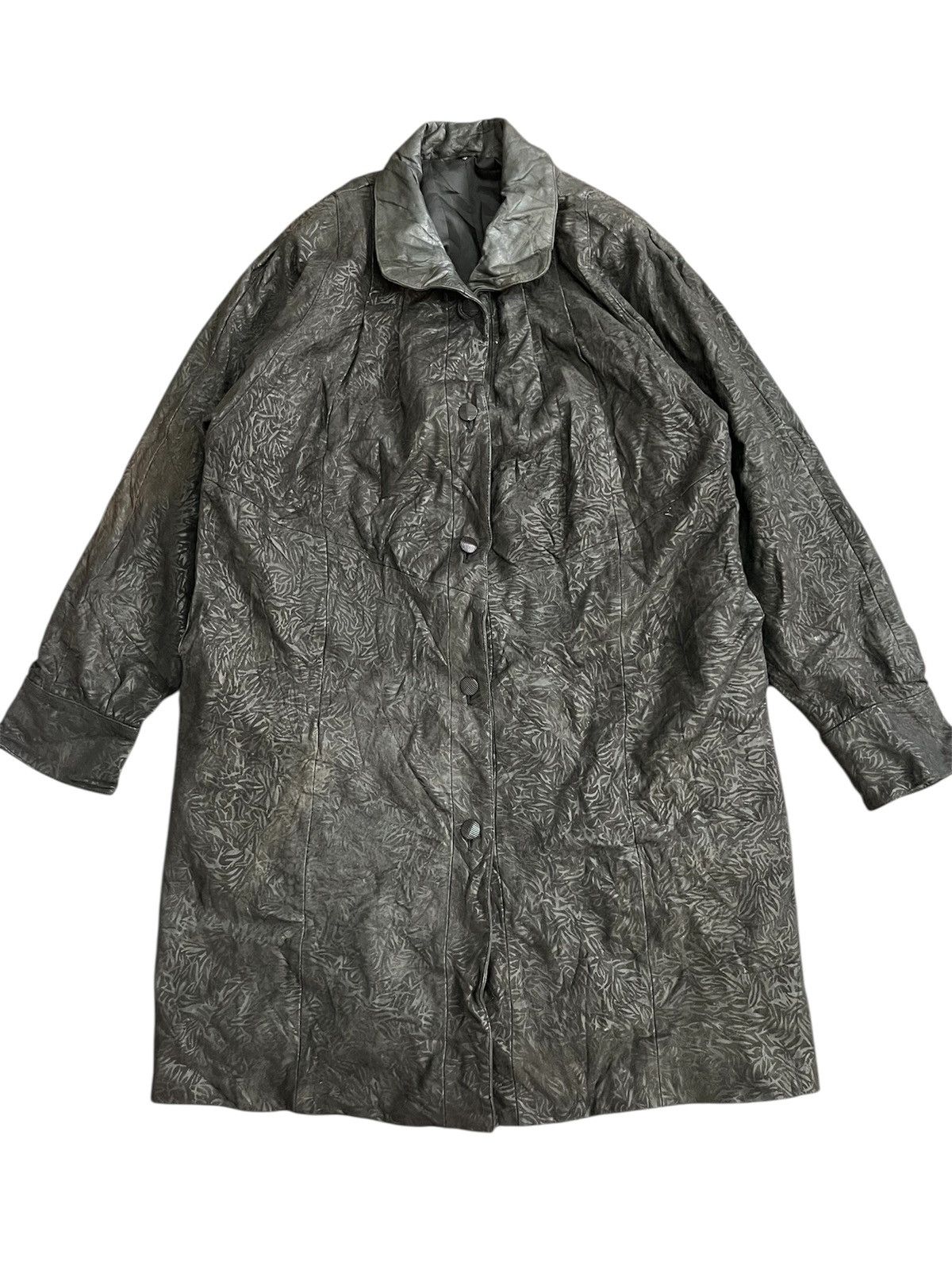 Genuine Leather 💥TRUE VINTAGE 80s Unbrand Leather Heavy Jackets Fullprinted Size L / US 10 / IT 46 - 1 Thumbnail