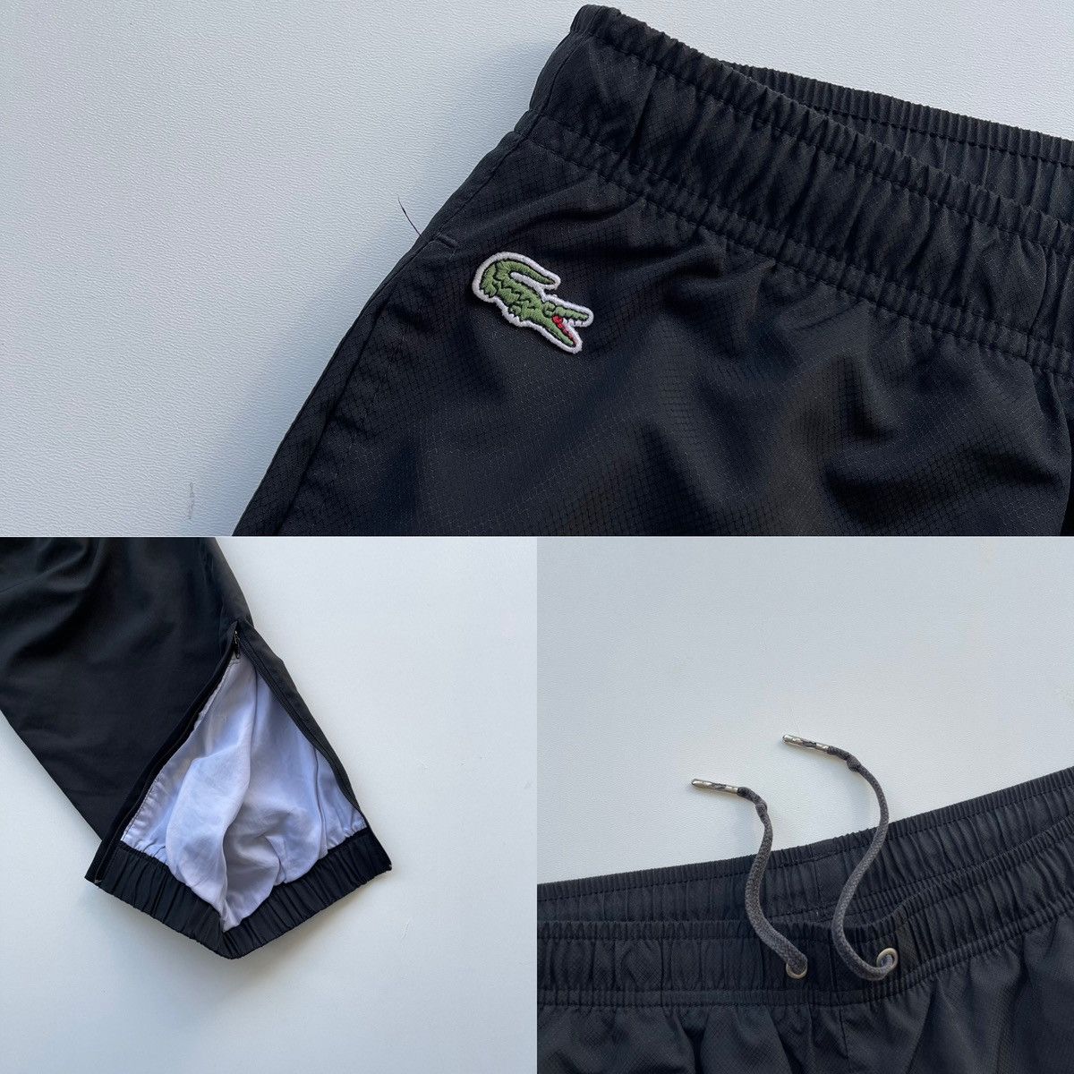 Lacoste × Vintage Lacoste Sport Vintage Nylon Track Pants Black Y2K Size US 34 / EU 50 - 6 Thumbnail