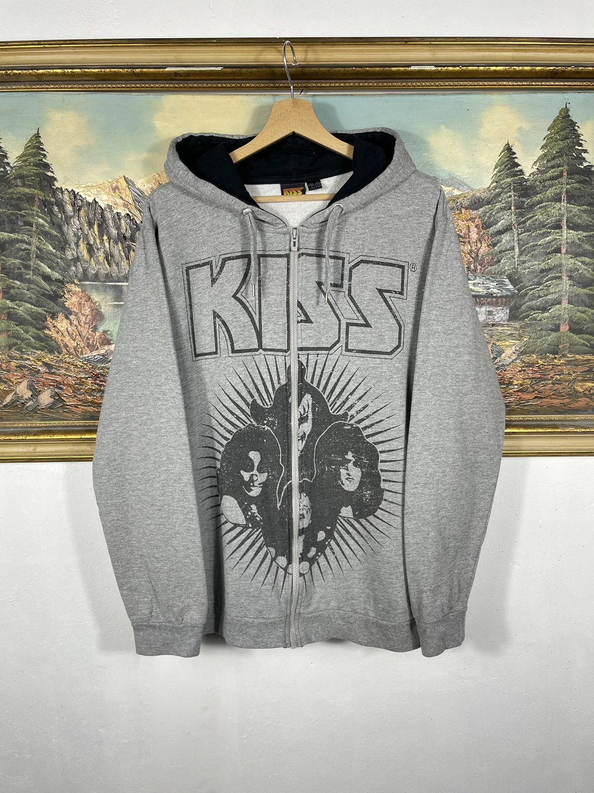 Band Tees × KISS × Vintage Retro 00s Kiss Band Merch Hoodie Rock Metal Baggy Loose Size US XL / EU 56 / 4 - 1 Thumbnail