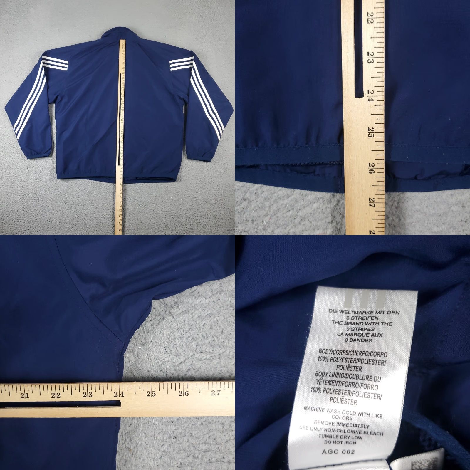 Adidas Adidas Jacket Mens M Blue Full Zip Windbreaker Winter All Seasons Sports Regular 100% Polyester Size US M / EU 48-50 / 2 - 8 Thumbnail