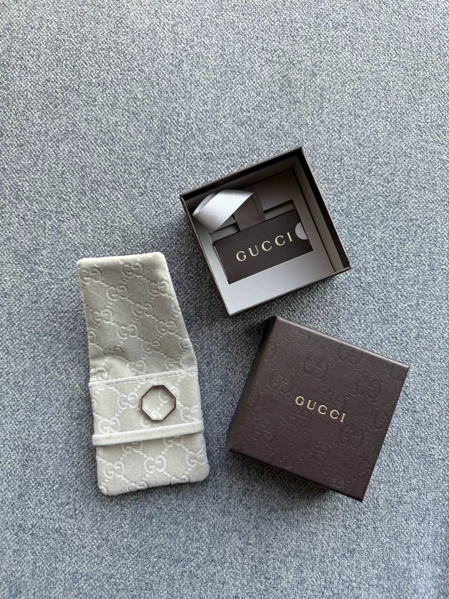 Gucci Gucci Platinum Hexagonal Ring Size 19 Size ONE SIZE - 1 Thumbnail