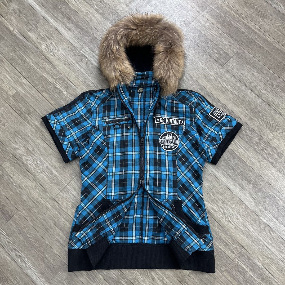 Japanese Brand 2000s Corn Flake Plaid Gothic Grunge Lgb Fur Zip Hoodie Size US S / EU 44-46 / 1 - 1 Thumbnail