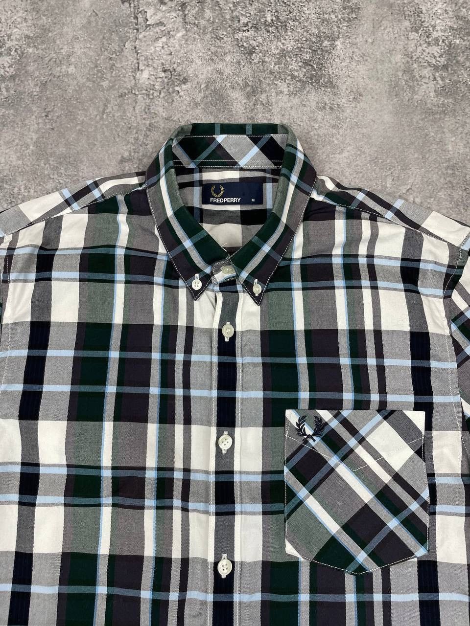 Fred Perry Fred Perry Men Shirt Plaid White Navy Size Medium Size US M / EU 48-50 / 2 - 2 Thumbnail