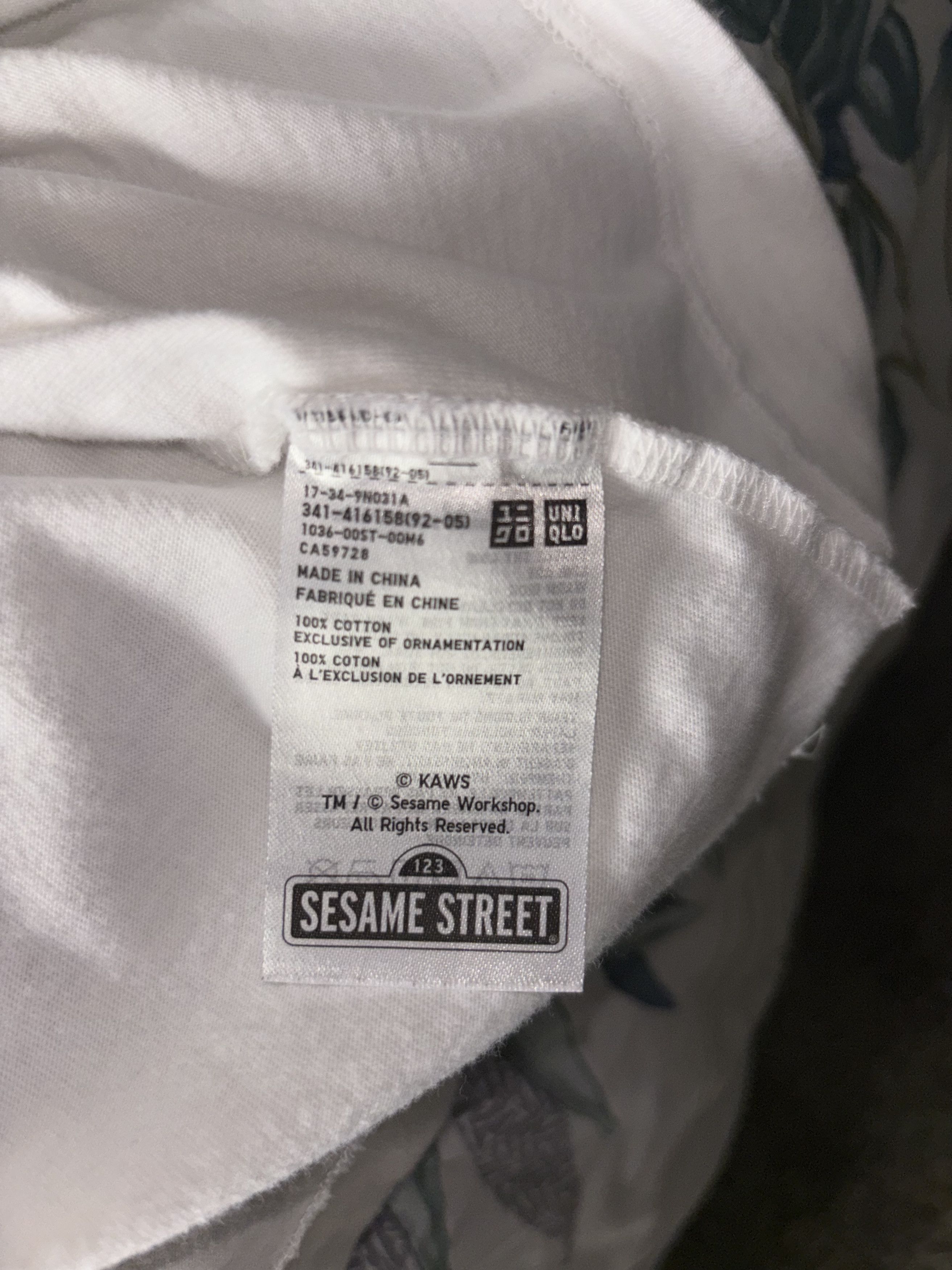 Kaws × Uniqlo KAWS x Uniqlo x Sesame Street SS 2019 Collaboration T-shirt Size US M / EU 48-50 / 2 - 3 Thumbnail