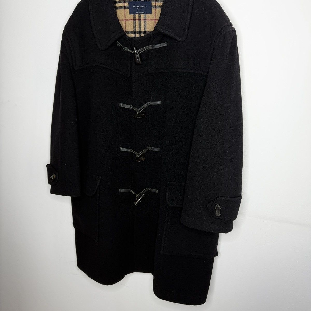 Burberry Burberry Duffle Black Wool Heavy Coat Nova Check Size US XL / EU 56 / 4 - 3 Thumbnail