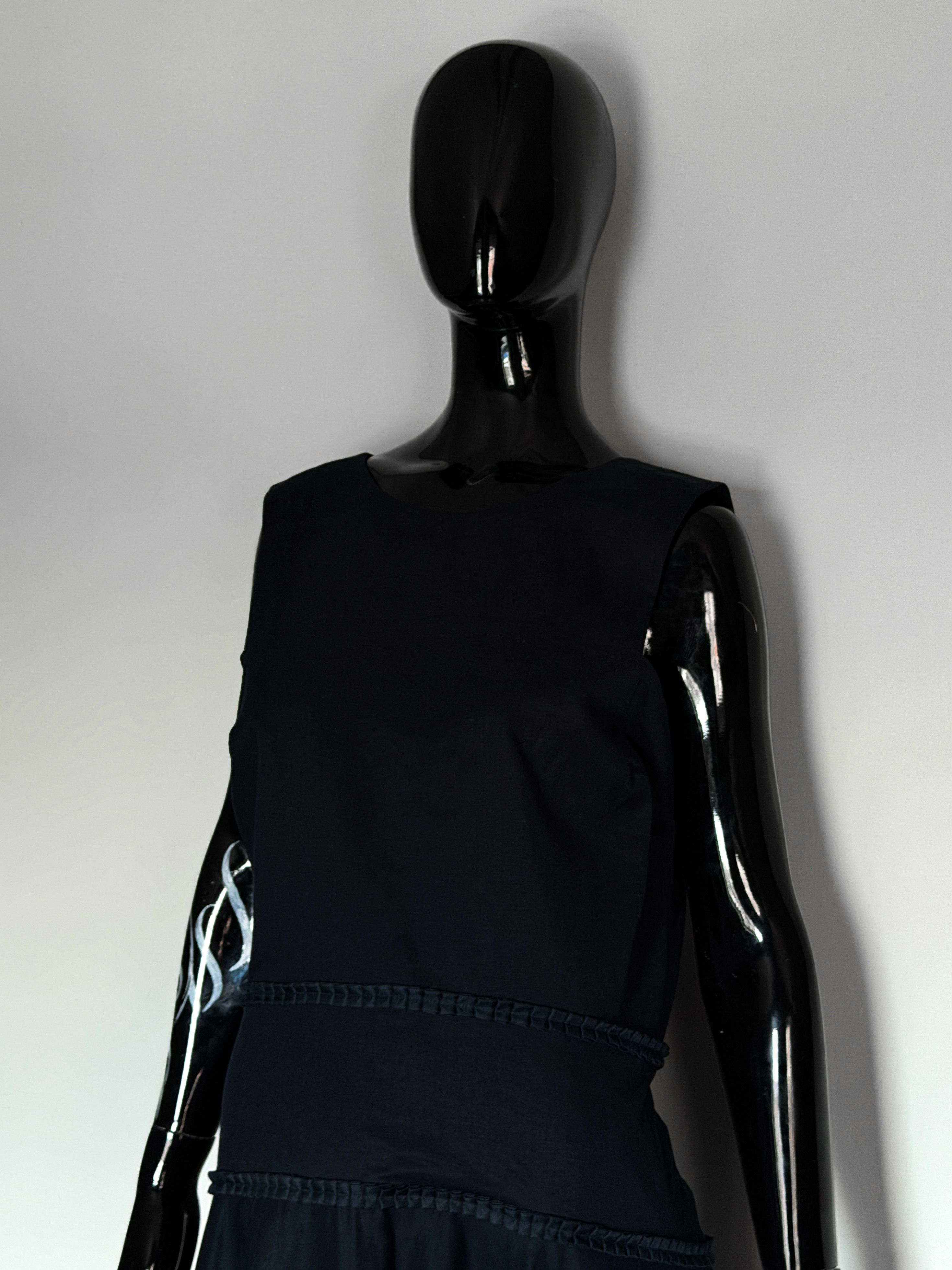 Other Varana London Luxury Navy Sleeveless Dress Cotton Lining Size L / US 10 / IT 46 - 9 Thumbnail