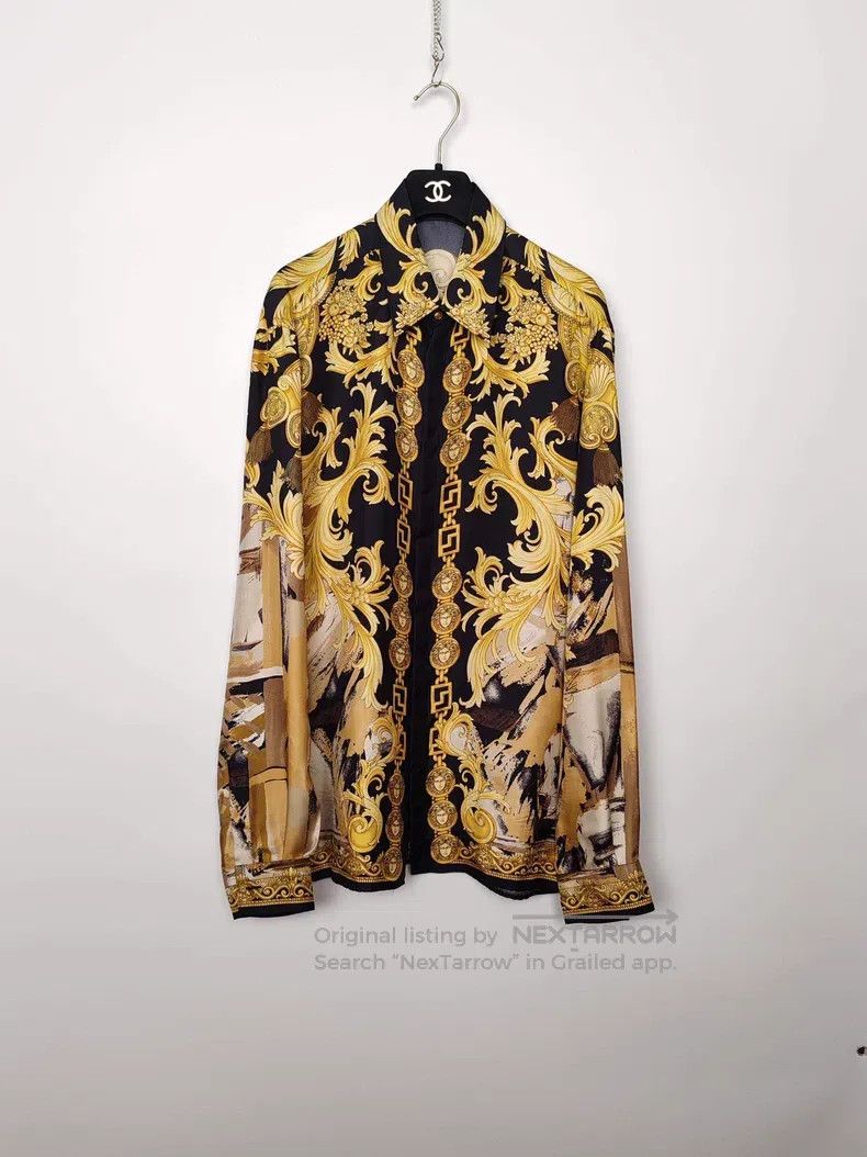 Versace Versace Mulberry silk baroque full print shirt Size US XXS / EU 40 - 1 Thumbnail