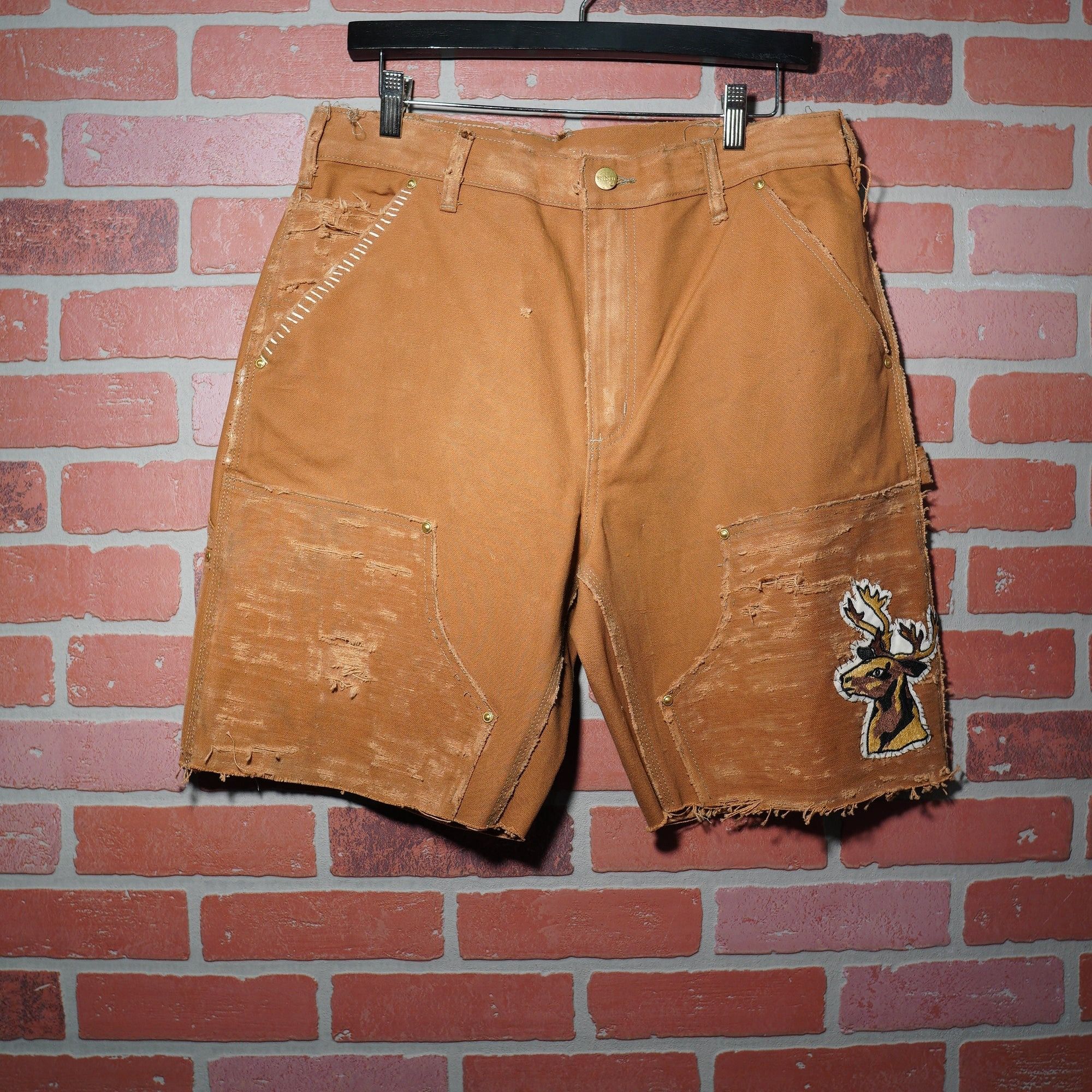 Custom Distressed Carhartt Double Knee Shorts