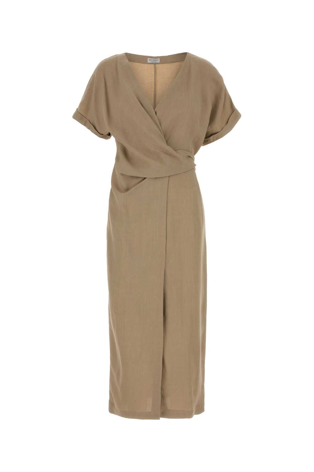 Brunello Cucinelli Cappuccino Jersey Dress Size L / US 10 / IT 46 - 1 Thumbnail