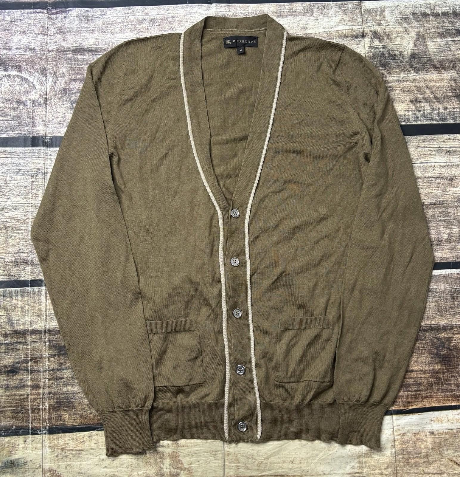 Burberry Burberry Cardigan Sweater Mens Small Silk Wool Italy Button Size US S / EU 44-46 / 1 - 1 Thumbnail