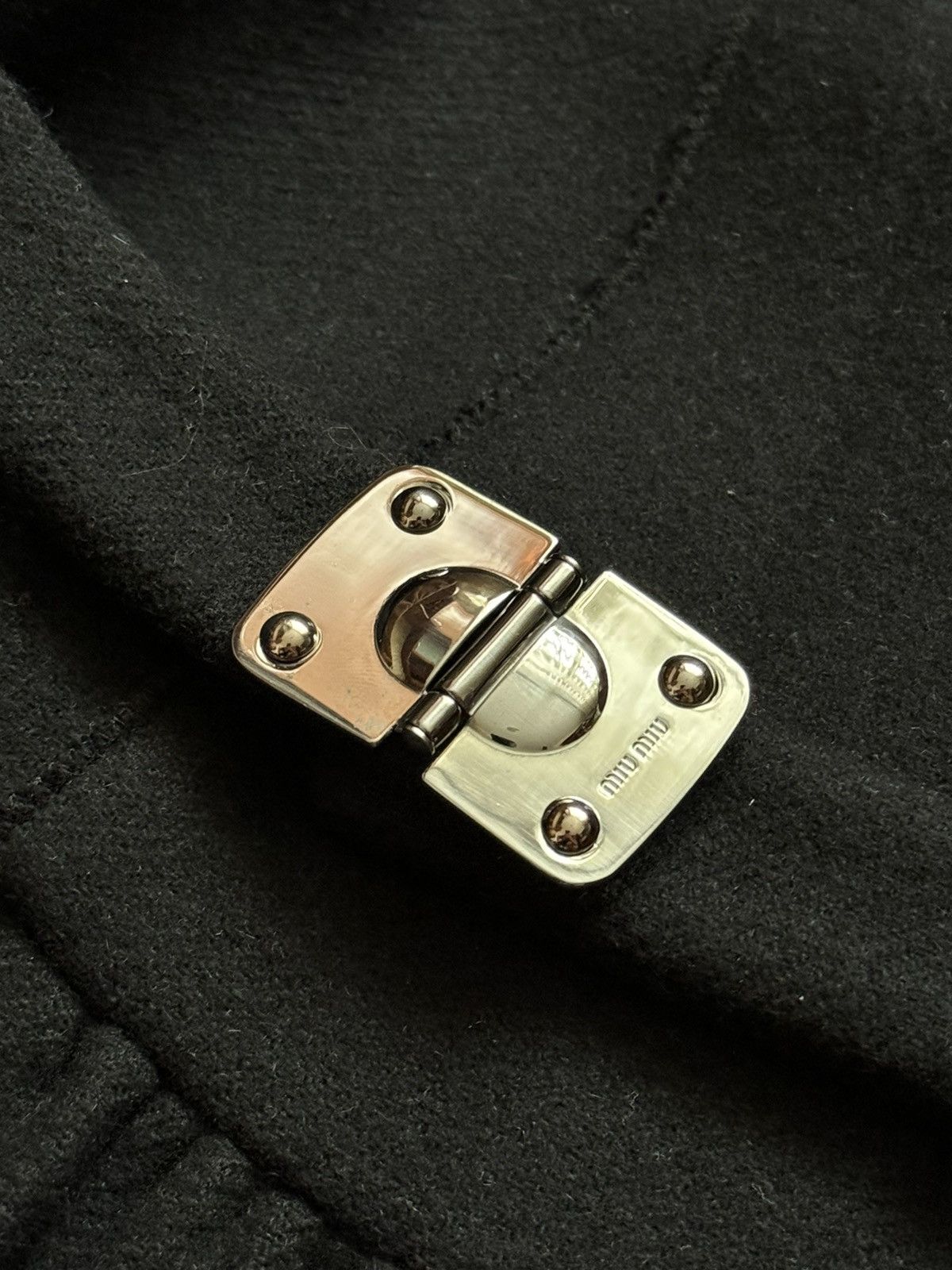 Miu Miu × Prada Miu Miu 44 by Prada black wool coat + belt jacket overcoat Size M / US 6-8 / IT 42-44 - 9 Thumbnail