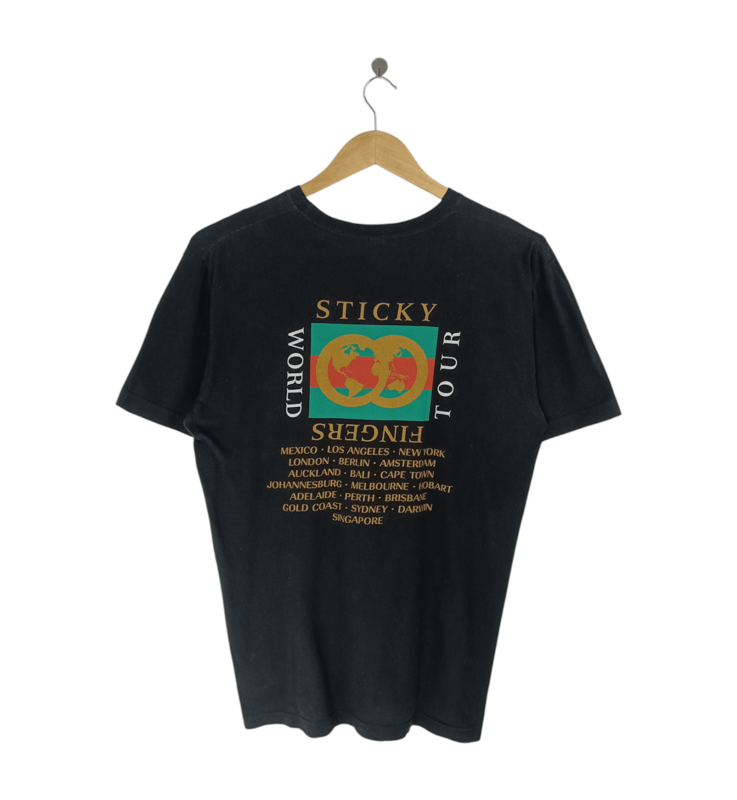 Band Tees VINTAGE STICKY FINGERS WORLD TOUR PARODY DESIGNER VERY RARE Size US L / EU 52-54 / 3 - 2 Thumbnail