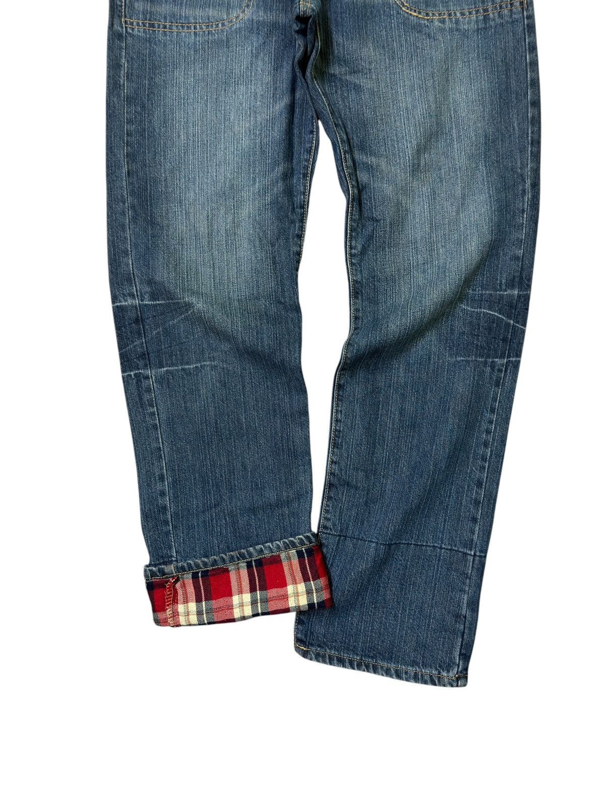 Hysteric Glamour Acid Wash Plaid Tartans Junya Watanabe Style Denim Jeans Size US 32 / EU 48 - 6 Thumbnail