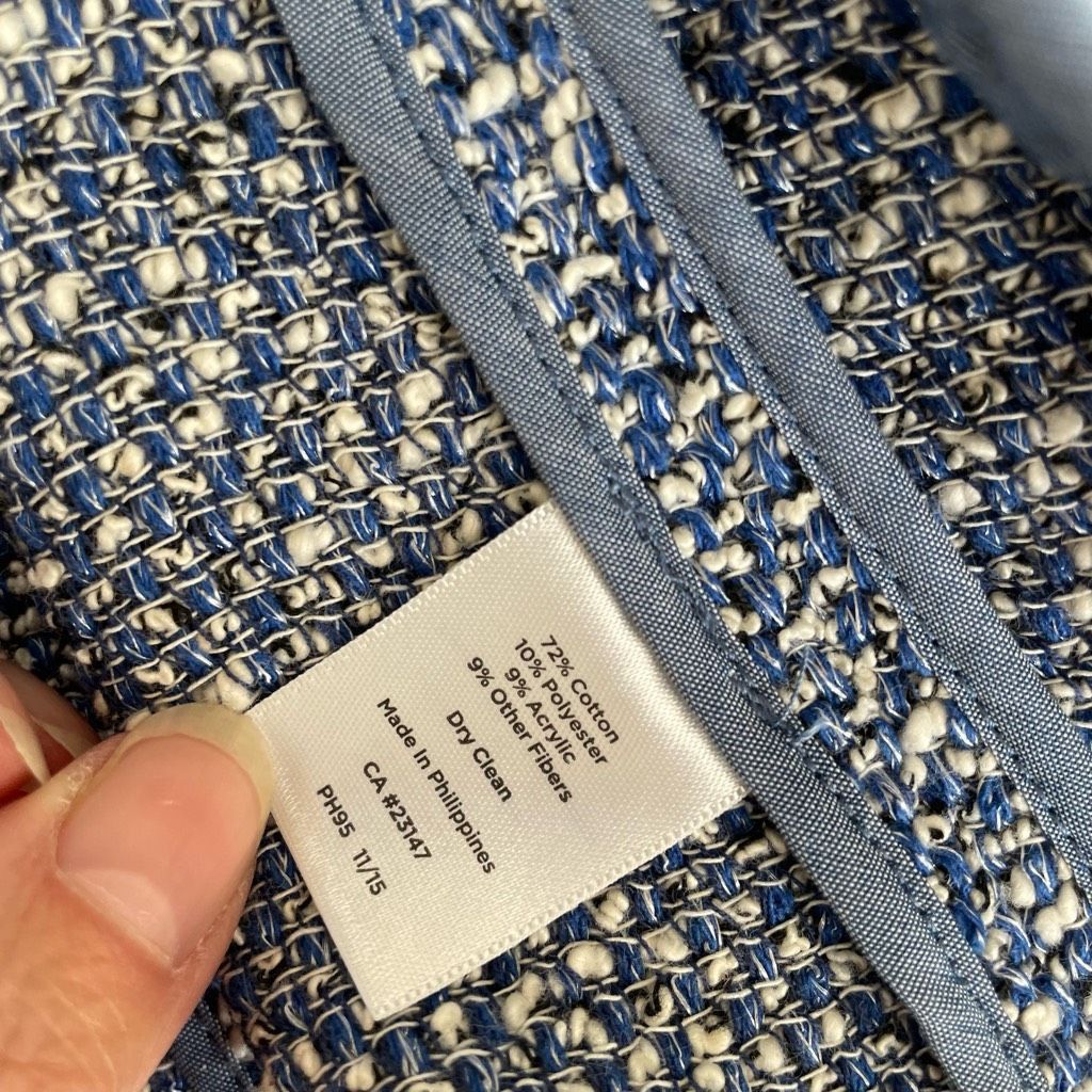 Other NWT Talbots Blue Tweed Open Front Jacket Blazer Cardigan $17 Size M / US 6-8 / IT 42-44 - 7 Thumbnail