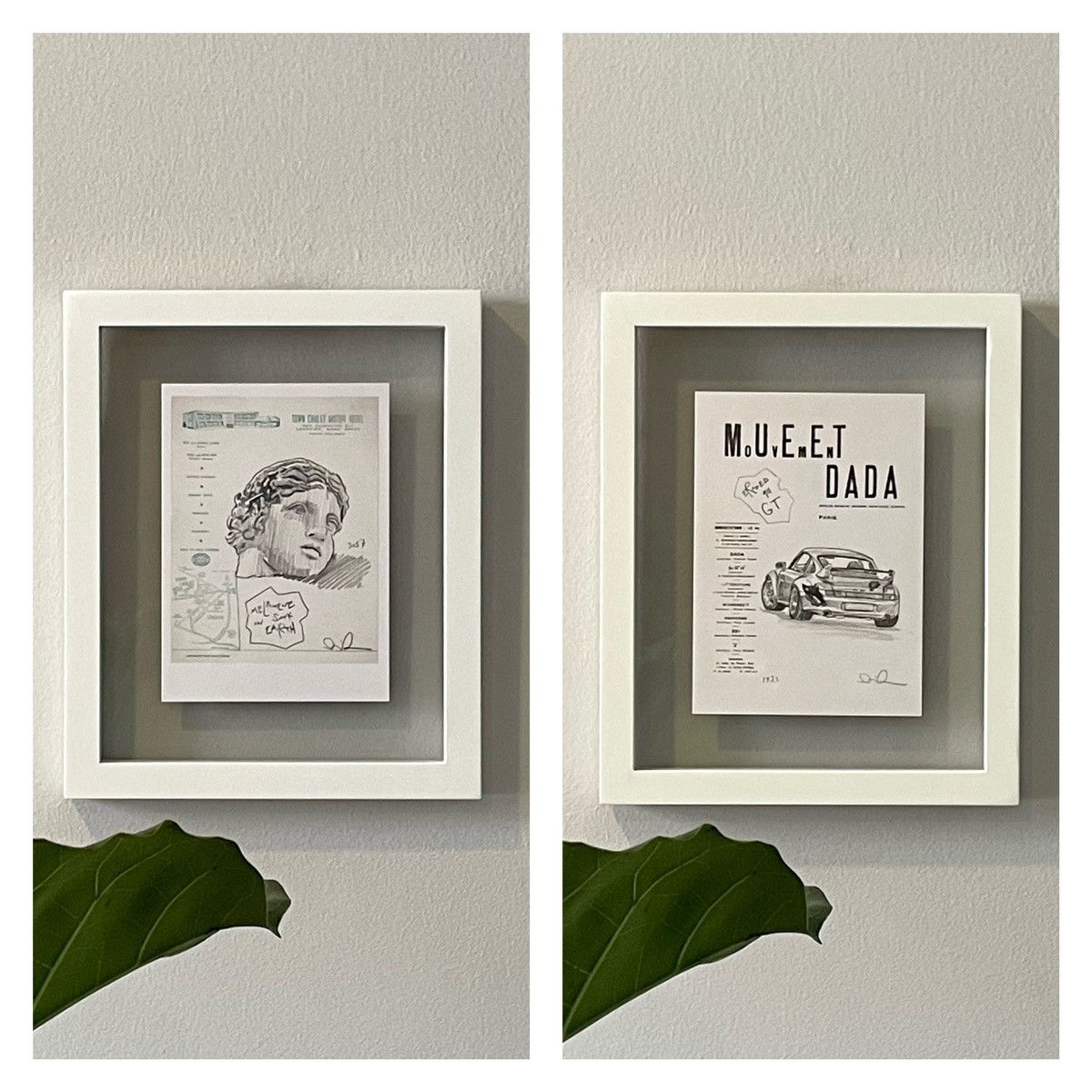 image of Set Of 2 - Daniel Arsham Eroding Study Posters in White, Men's