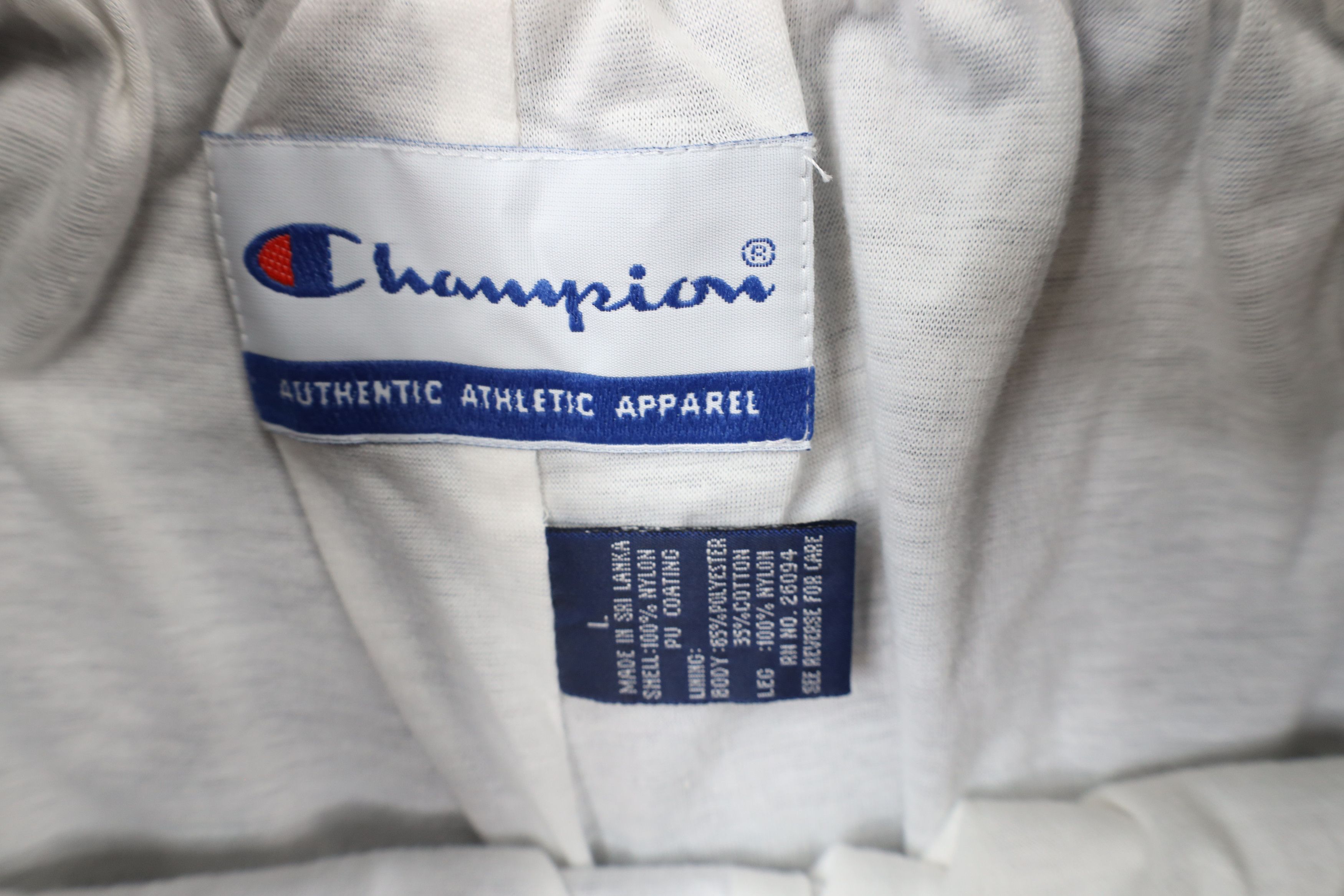Champion × Vintage Vintage 90s Champion Lined Cuffed Nylon Joggers Pants Blue Size US 36 / EU 52 - 8 Thumbnail