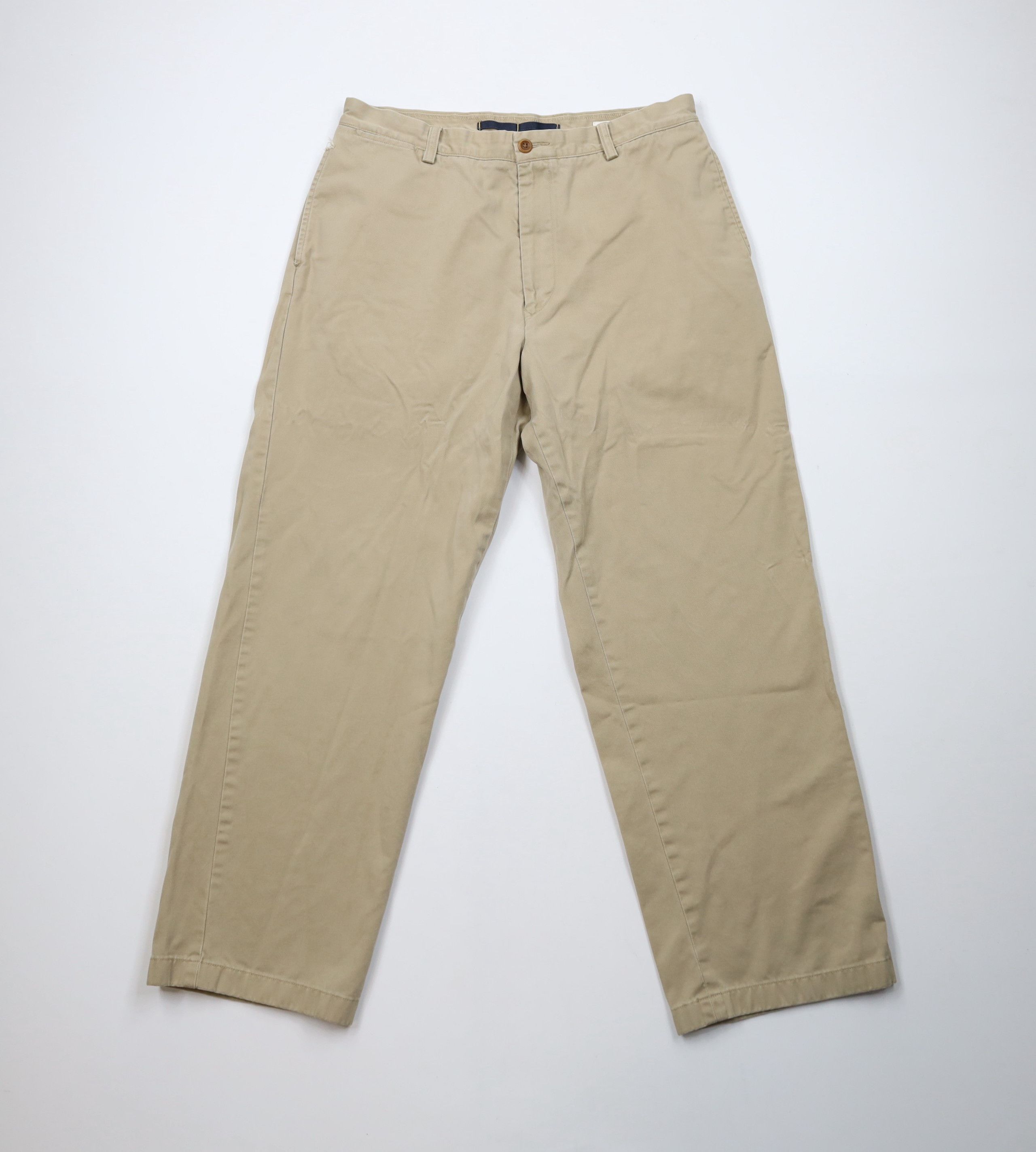 Nautica × Vintage Vintage 90s Y2K Nautica Wide Leg Chino Pants Beige Cotton Size US 36 / EU 52 - 1 Thumbnail