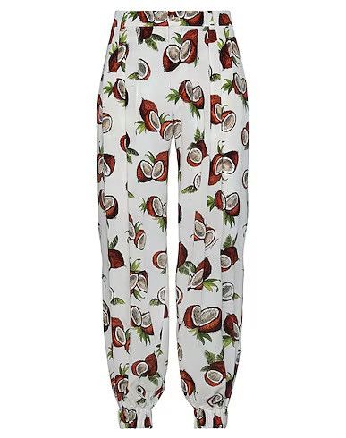 Dolce & Gabbana “Coconut” Print Silk Trousers – 48IT