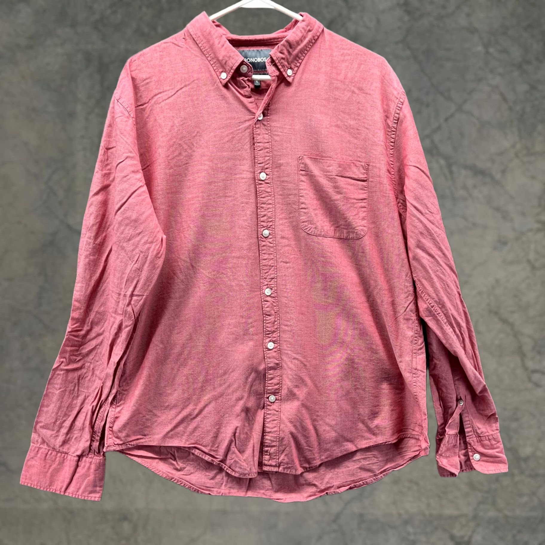 Bonobos Bonobos Shirt Mens XL Red Slim Fit Button-Down Long Sleeve Oxford Cotton Size US XL / EU 56 / 4 - 1 Thumbnail