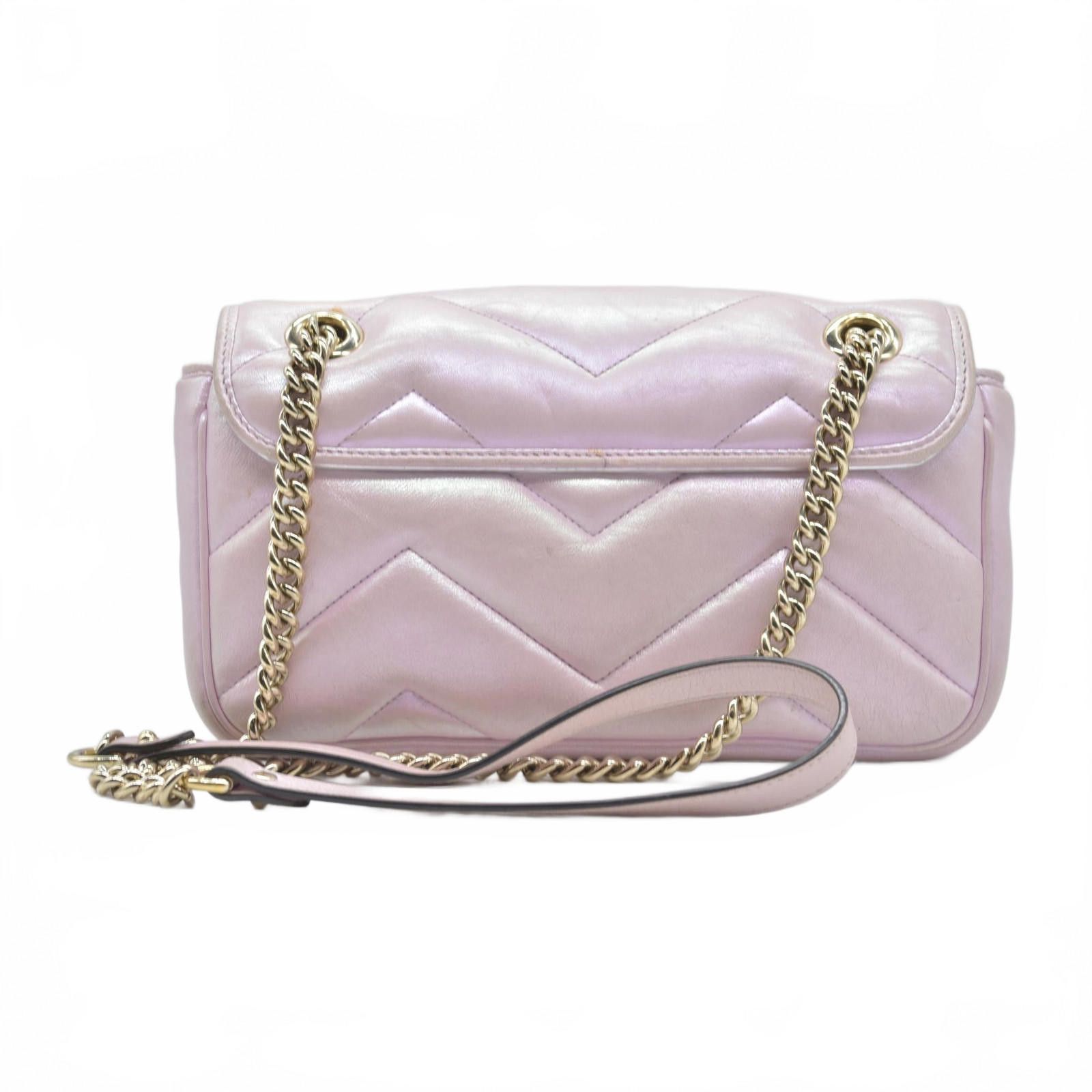 Gucci Gucci Iridescent Nappa Chevron Matelasse Small GG Marmont Size ONE SIZE - 9 Thumbnail